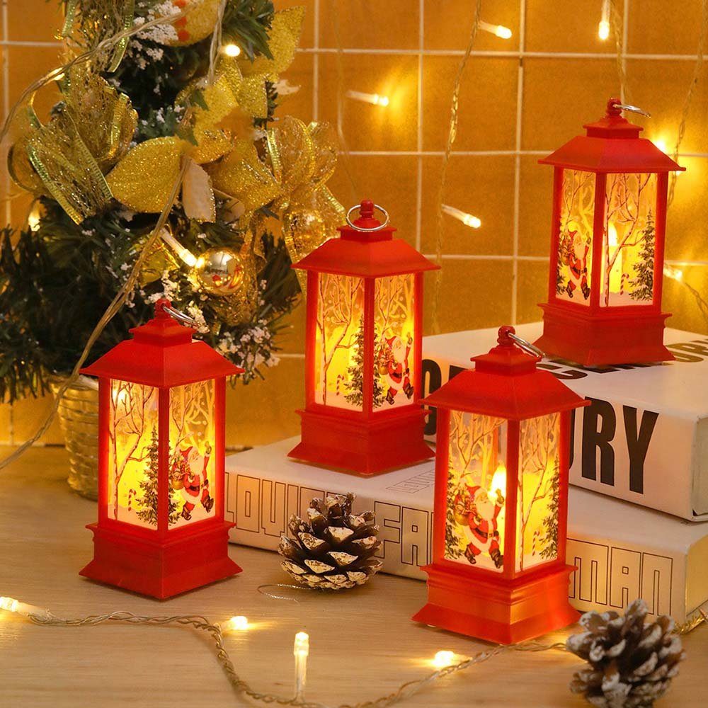 Dekolicht Batterie, Rot Hängelaternen, Rosnek Warmweiß Flammenlose Deko, LED für Weihnachtsbaum Tisch