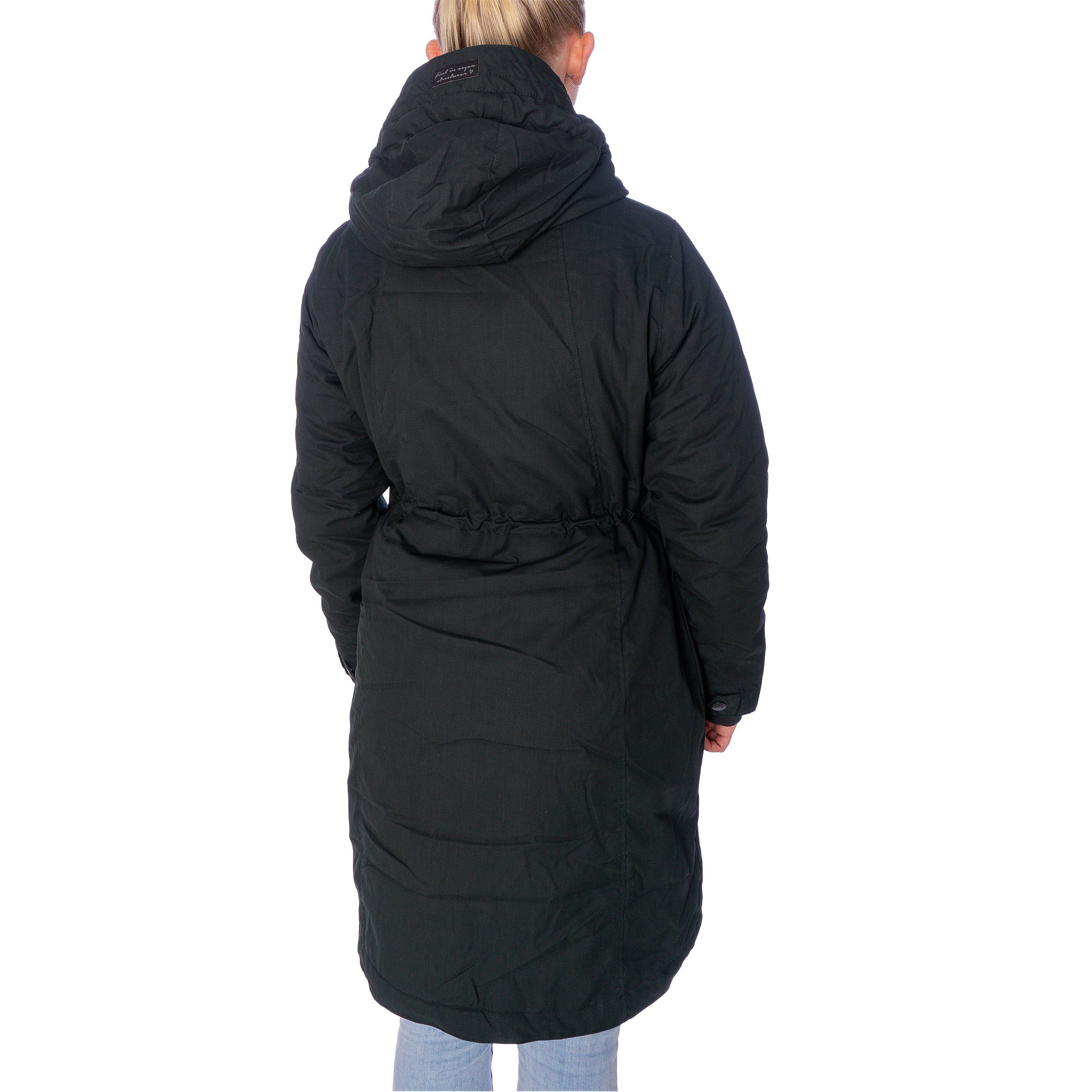 Damenjacke Kurzmantel Eingrifftaschen mit DECLANA (1-tlg), zwei mit Ragwear Lange Jacke Reißverschluss