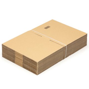 KK Verpackungen Versandkarton, 25 Faltkartons 350 x 350 x 100 mm Postversand Warenversand Wellpappkarton Braun