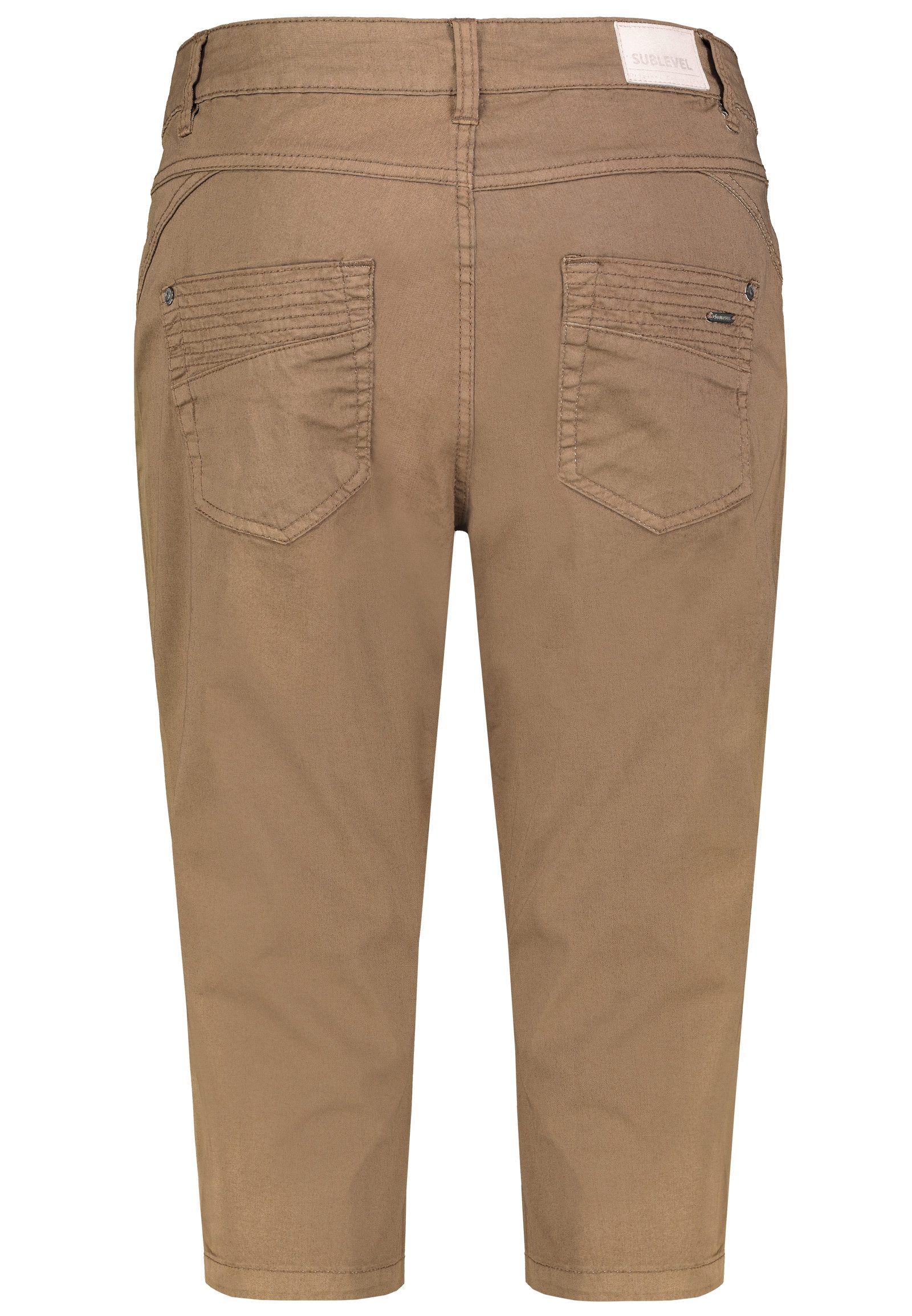SUBLEVEL Caprihose Modisches 3/4 Chino Design mit dekorativen 5-Pocket Style für Baumwolle Slim fit unifarben elastisch Reißverschluss