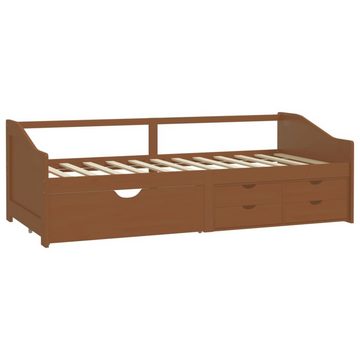 vidaXL Bett Tagesbett 3-Sitzer Schubladen Honigbraun Kiefernholz 90x200 cm