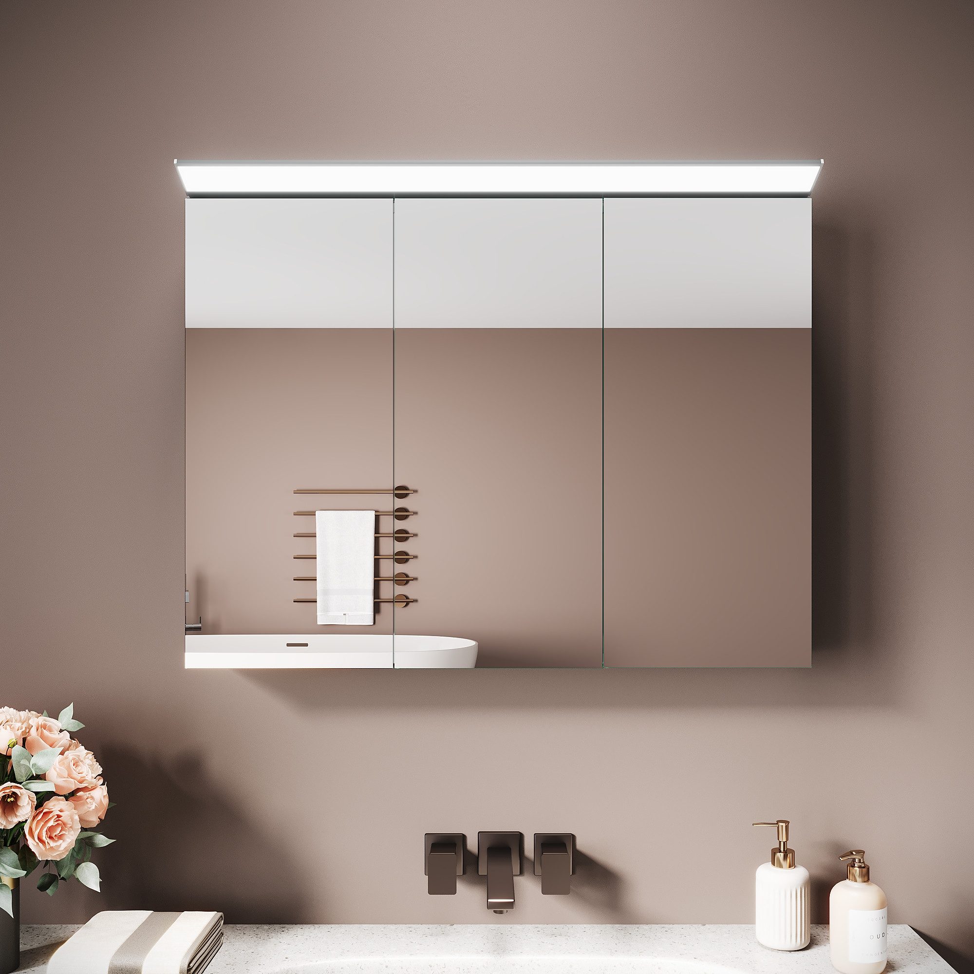 SONNI Spiegelschrank Spiegelschrank Badezimmerschrank 80×60cm Bestseller mi günstig online kaufen