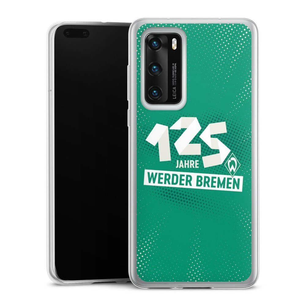 DeinDesign Handyhülle 125 Jahre Werder Bremen Offizielles Lizenzprodukt, Huawei P40 Slim Case Silikon Hülle Ultra Dünn Schutzhülle