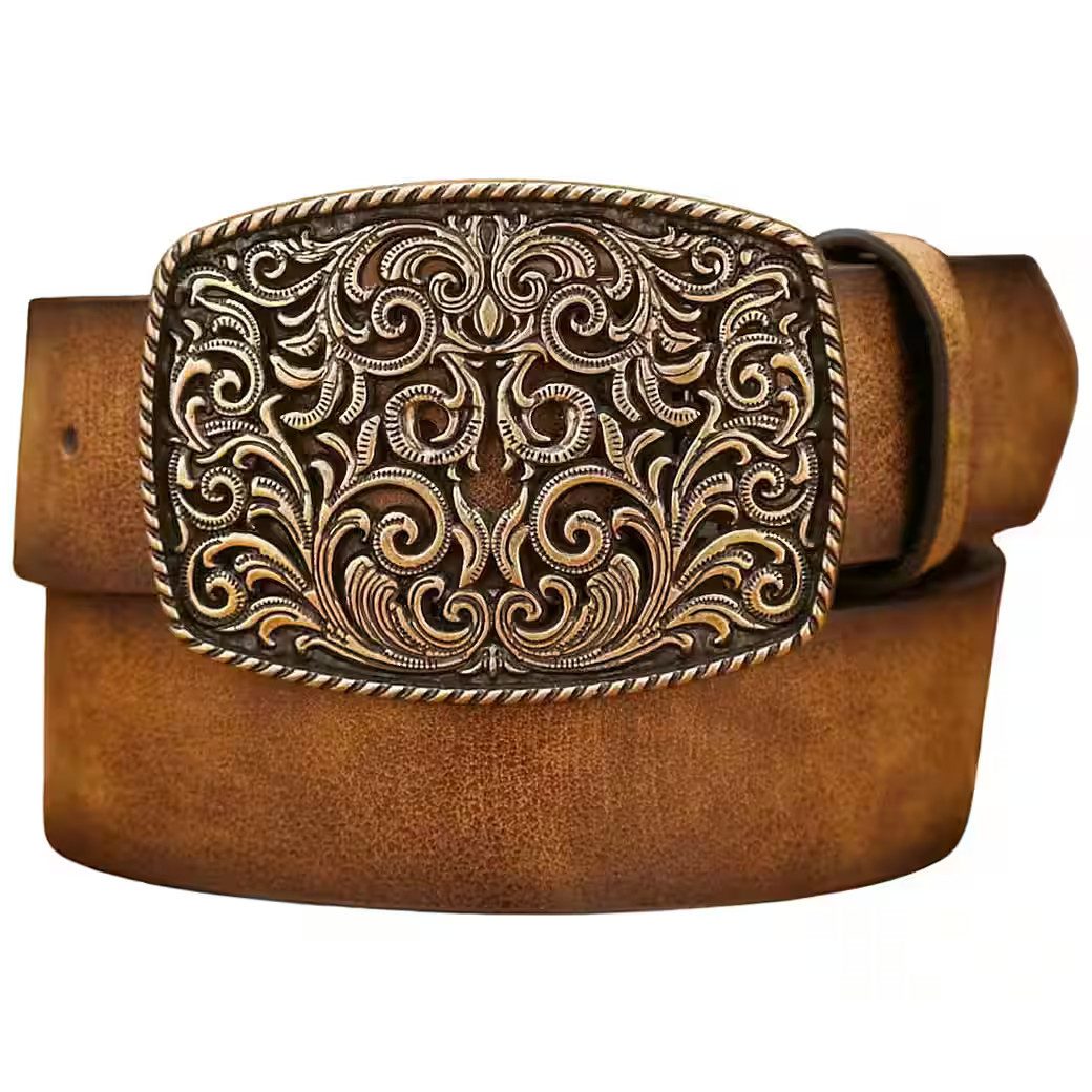Koppelgürtel Western-Gürtel mit Ornament-Schnalle in Lederoptik Wild West