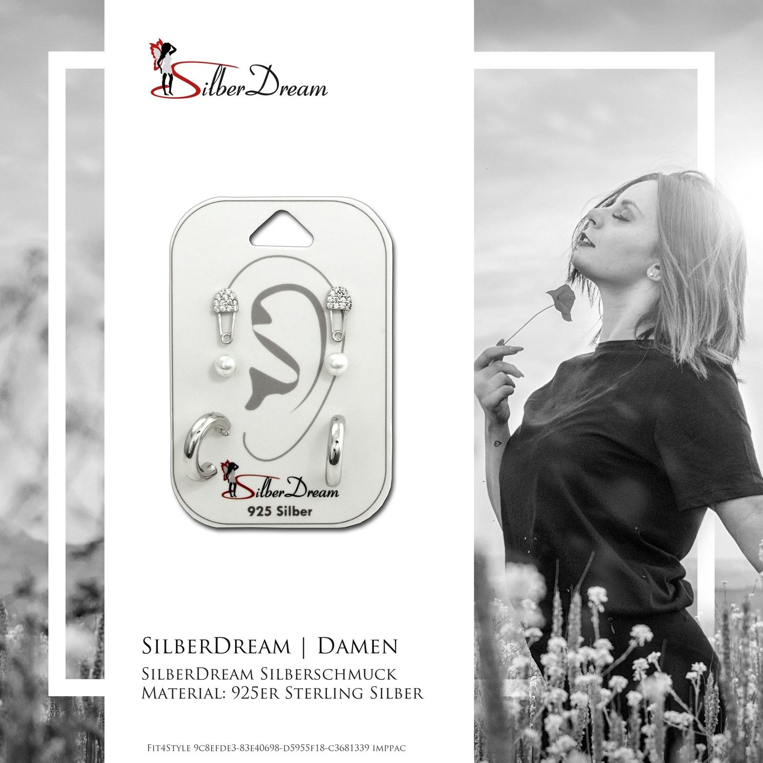 SilberDream Paar Ohrstecker SilberDream Zirkonia Kunstperle 3er Set (Ohrstecker, 3-tlg), Ohrstecker (Anstecker, Perle, Creole) 925 Sterling Silber, Farbe: weiß