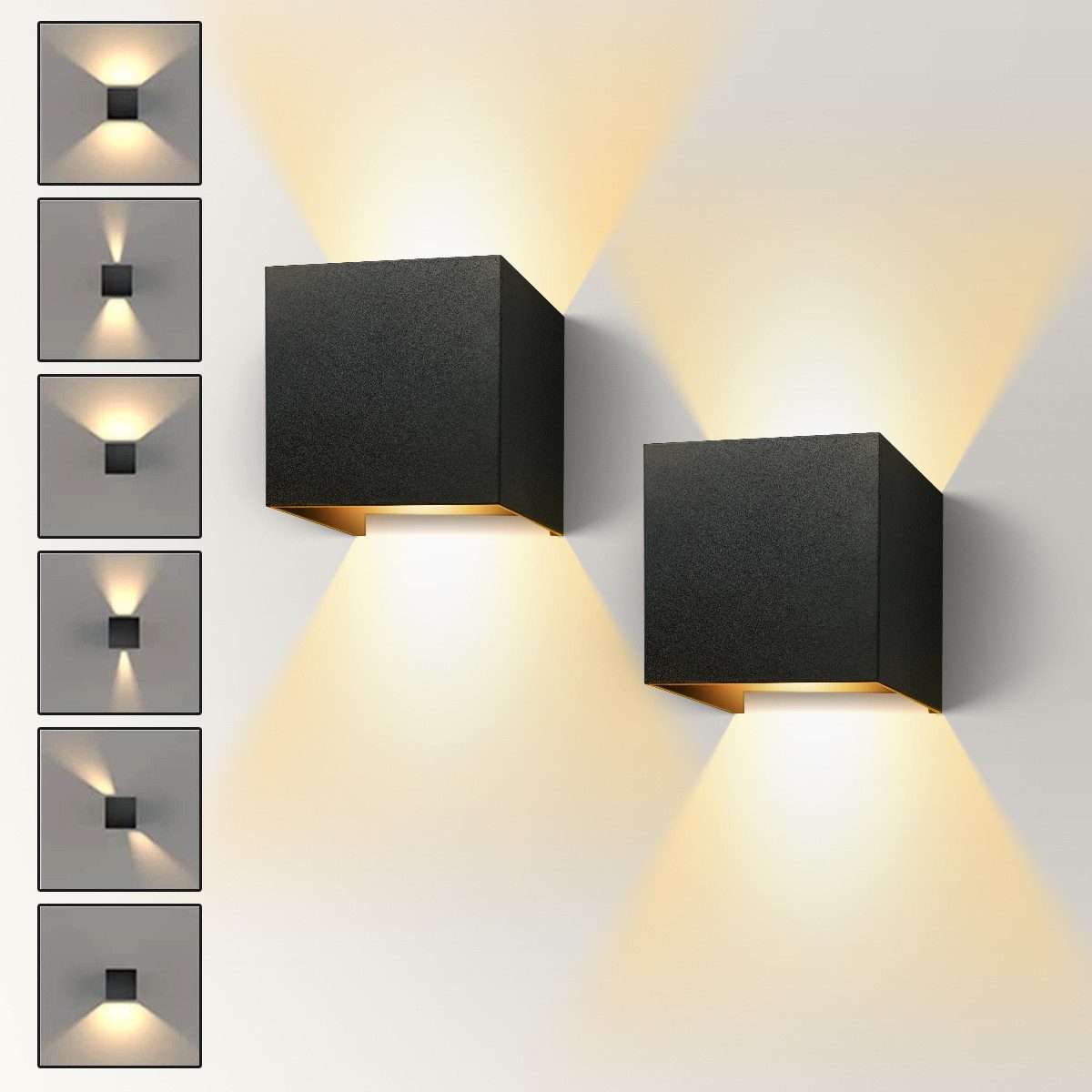 Simloveve Wandleuchte 2 Stück LED Wandleuchte Außenwandleuchten, Einstellbarer Lichtstrahl, für Wohnzimmern, Schlafzimmern, Küchen, Fluren, Treppen, Esszimmern