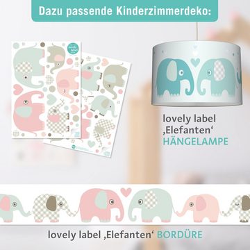 lovely label Wandsticker Elefanten taupe/mint - Wandtattoo Kinderzimmer Baby