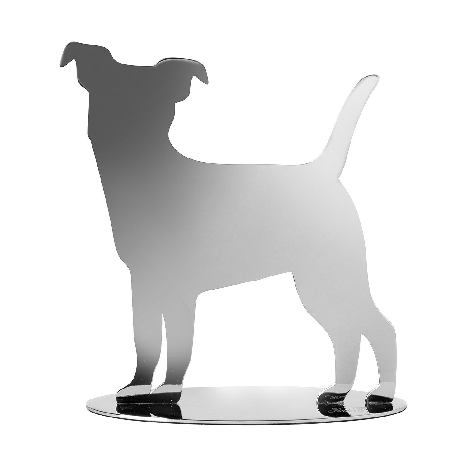 Fink Dekoobjekt RUSSEL DekoHund - silber - Edelstahl - H. 13,5cm x B. 15cm - Tischdeko (1x Dekoobjekt, 1 St., Dekorationsgegenstand - Dekorationsstück - Zierobjekt), Zierobjekt Dekorationsstück - Eleganter Dekorationsgegenstand