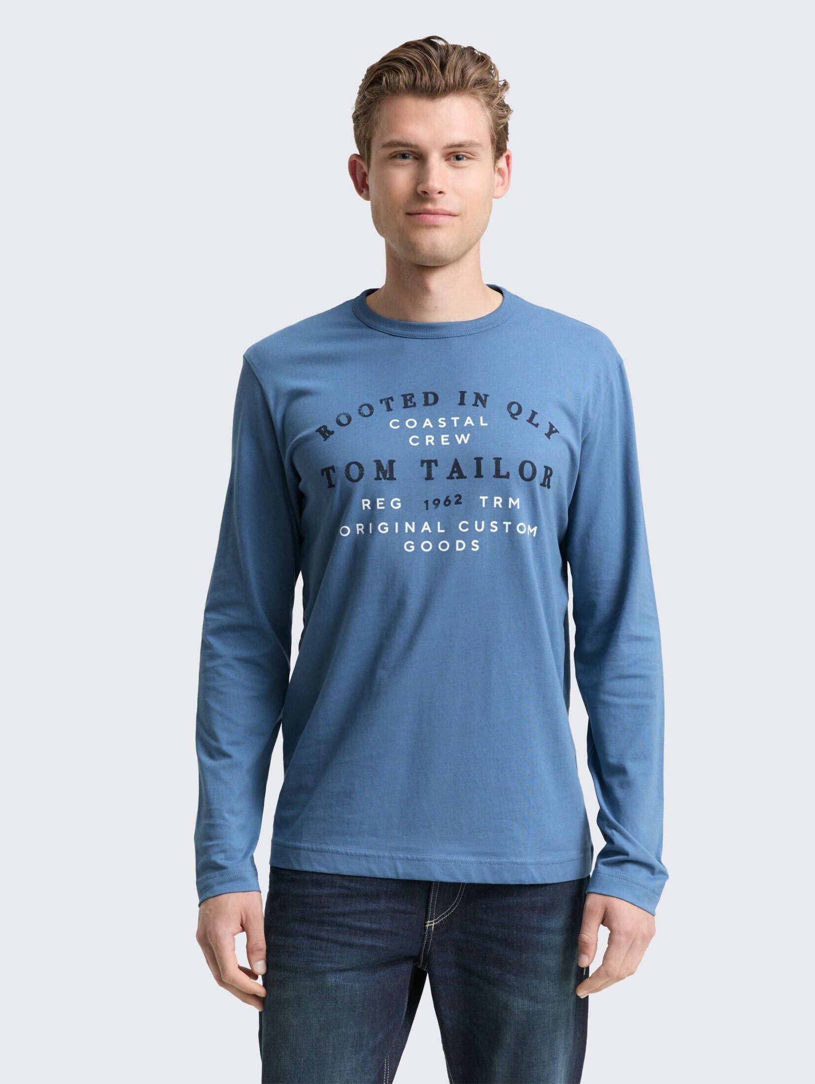 TOM TAILOR Langarmshirt T-Shirt Langarmshirt mit Logo-Print günstig online kaufen