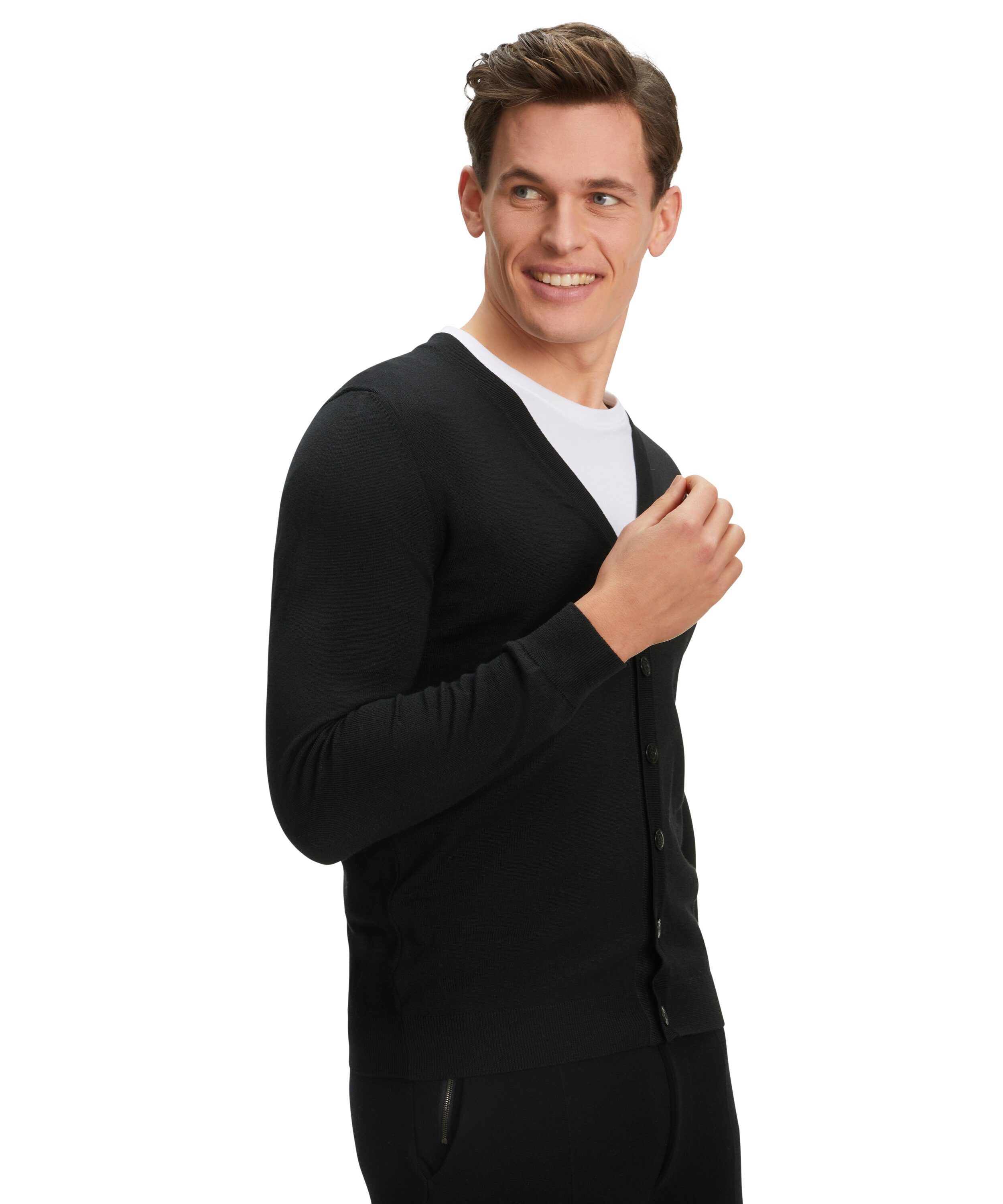 FALKE Strickjacke Cardigan aus reiner, extrafeiner Merinowolle (1-tlg) aus reiner, extrafeiner Merinowolle
