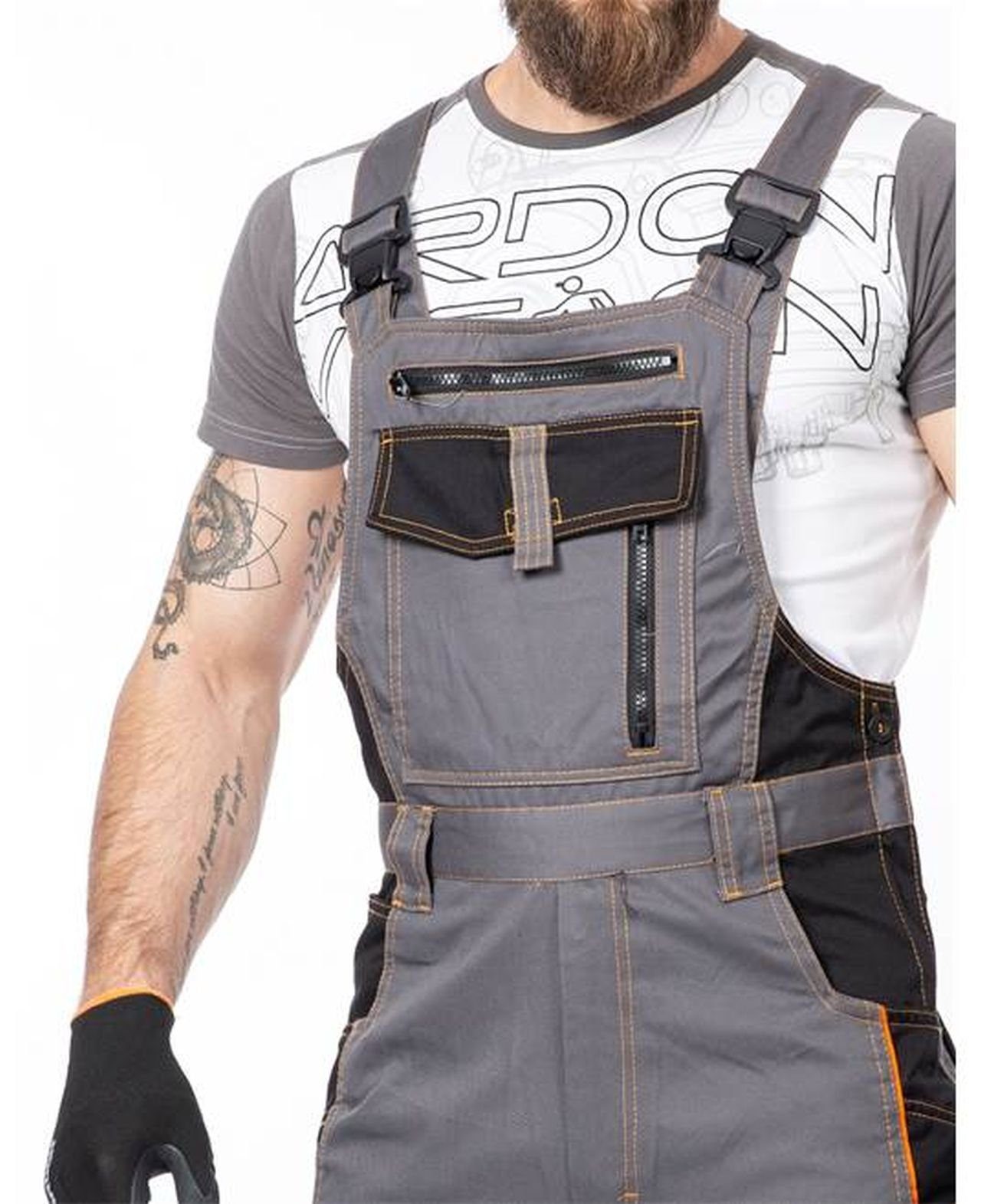 Ardon Safety Arbeitslatzhose Arbeitslatzhose Berufskleidung Arbeitshose Ardon grau – Bild 5 von 5
