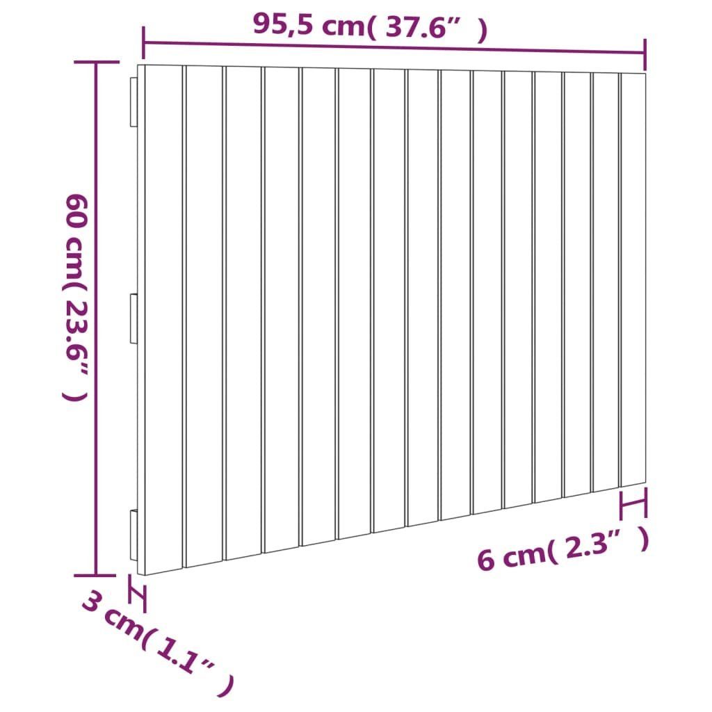 Kopfteil Kiefer, St) Wand-Kopfteil cm Schwarz 95,5x3x60 (1 vidaXL Massivholz