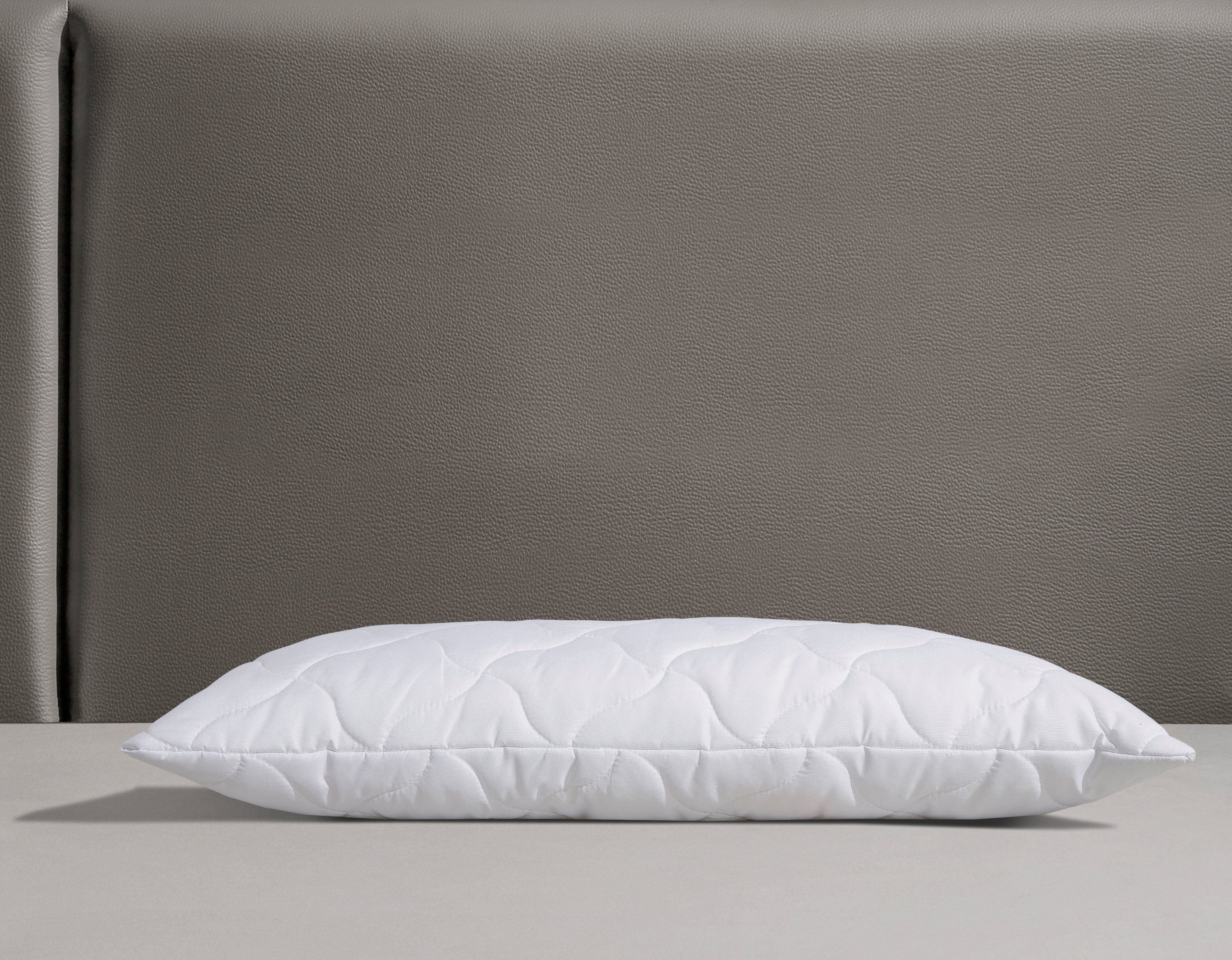 OTTO home Microfaserkissen Fantasy Kopfkissen 40x80 oder 80x80 cm, Made in Germany, Füllung: 100% ökologisches, klimaregulierendes Polyester, Bezug: Polyester, Microfaser oder Baumwolle (ECO), Seitenschläfer, Bauchschläfer, Rückenschläfer, Bezug Polyester oder recyceltem Polyester oder Baumwolle (ECO)