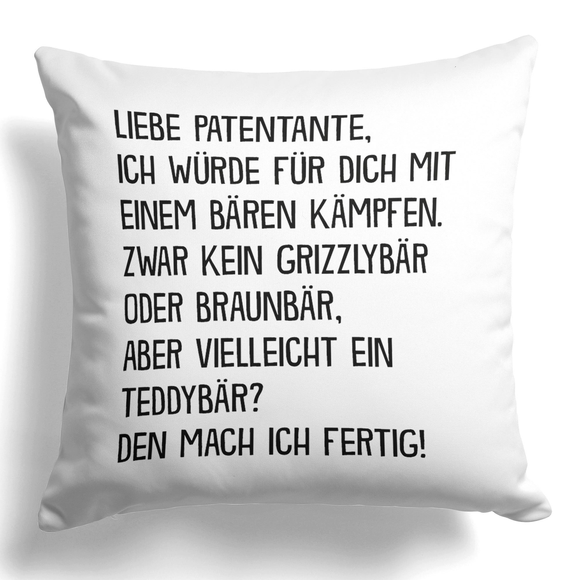 22Feels Dekokissen Patentante Geschenk Patin Taufpatin Geburtstag Weihnachten Deko Frauen, Deko mit Persönlichkeit