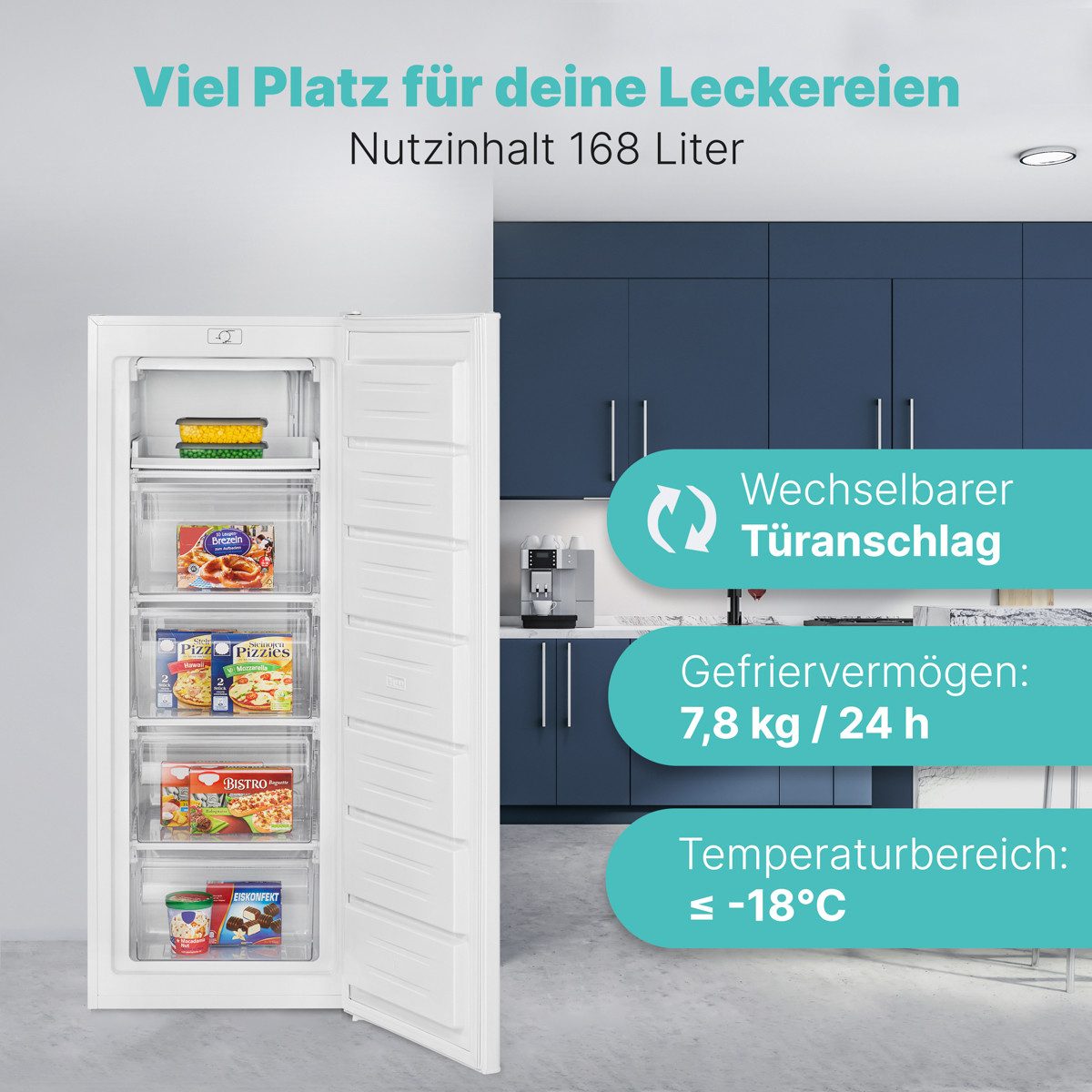 BOMANN Gefrierschrank GS 7364, 142.5 cm hoch, 54.5 cm breit, Gefrierschrank 143cm, 4 Sterne-Gefrierfach