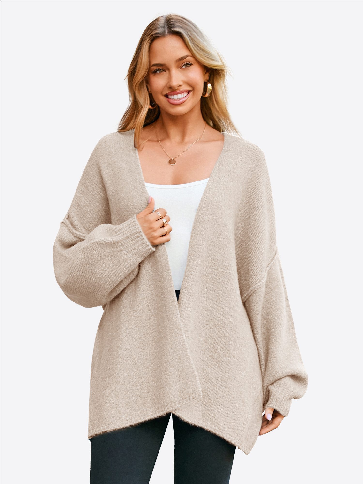 Imily Bela Cardigan Damen Lockerer Gestrickte Strickjacke (Packung, 1-tlg., günstig online kaufen