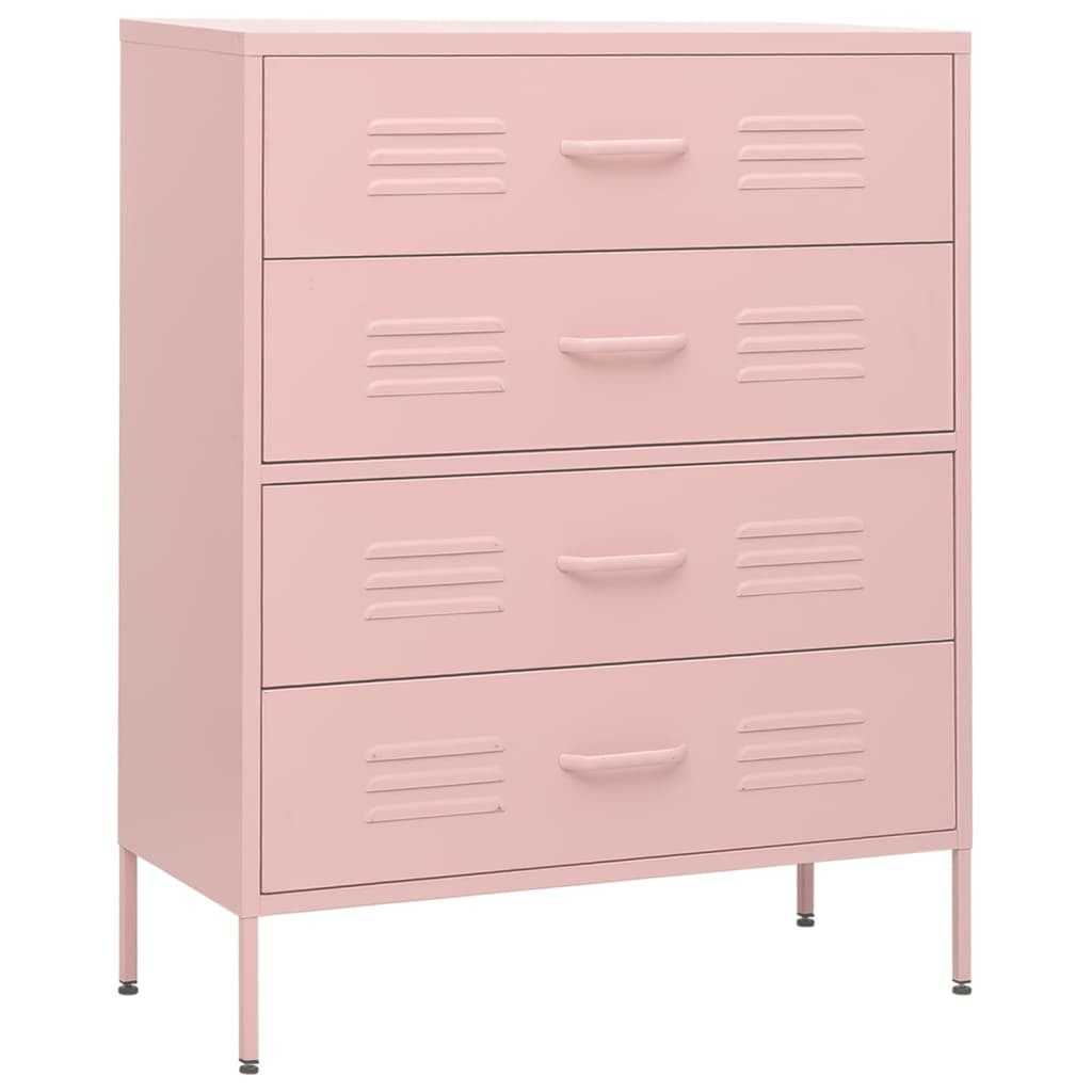 vidaXL Sideboard Kommode Rosa 80x35x101,5 cm Stahl