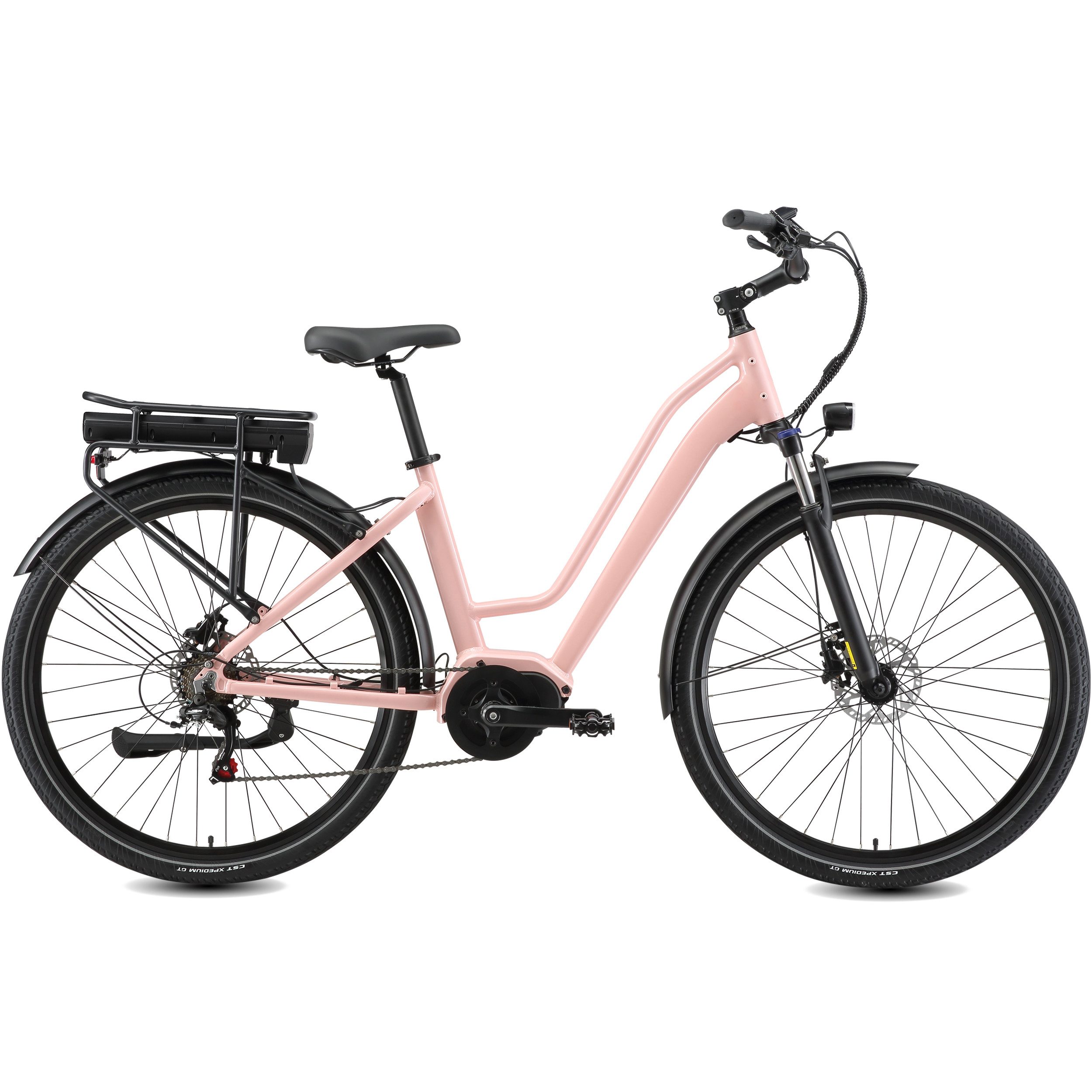 Vankel E-Bike Mittelmotor 28 Zoll Cityrad E-Fahrrad Damen u. Herren Pedelec 460Wh, Kettenschaltung, Mittelmotor, 460,8 Wh, (Beleuchtungsset mit Batterieladegerät, Batterieschlüssel, Werkzeug), Pendler mit Drehmomentsensor, Shimano 7-Gang & Lockout-Federgabel