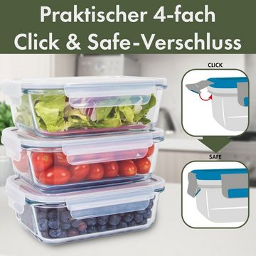 classbach Frischhaltedose C-FHD 4020 G, Meal Prep Boxen mit Deckel, 3er Set