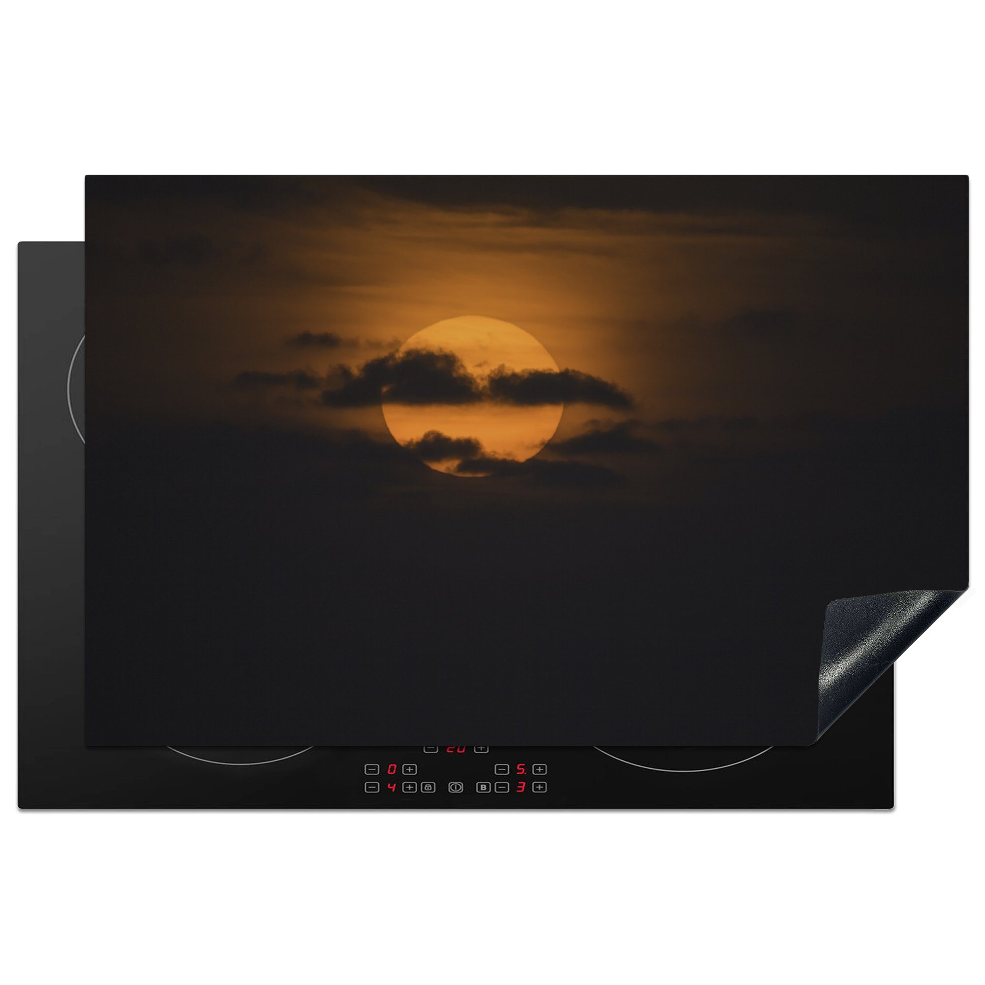 MuchoWow Herdblende-/Abdeckplatte Sonnenuntergang hinter Wolken am Golf von Mexiko, Vinyl, (1 tlg), 81x52 cm, Induktionskochfeld Schutz für die küche, Ceranfeldabdeckung