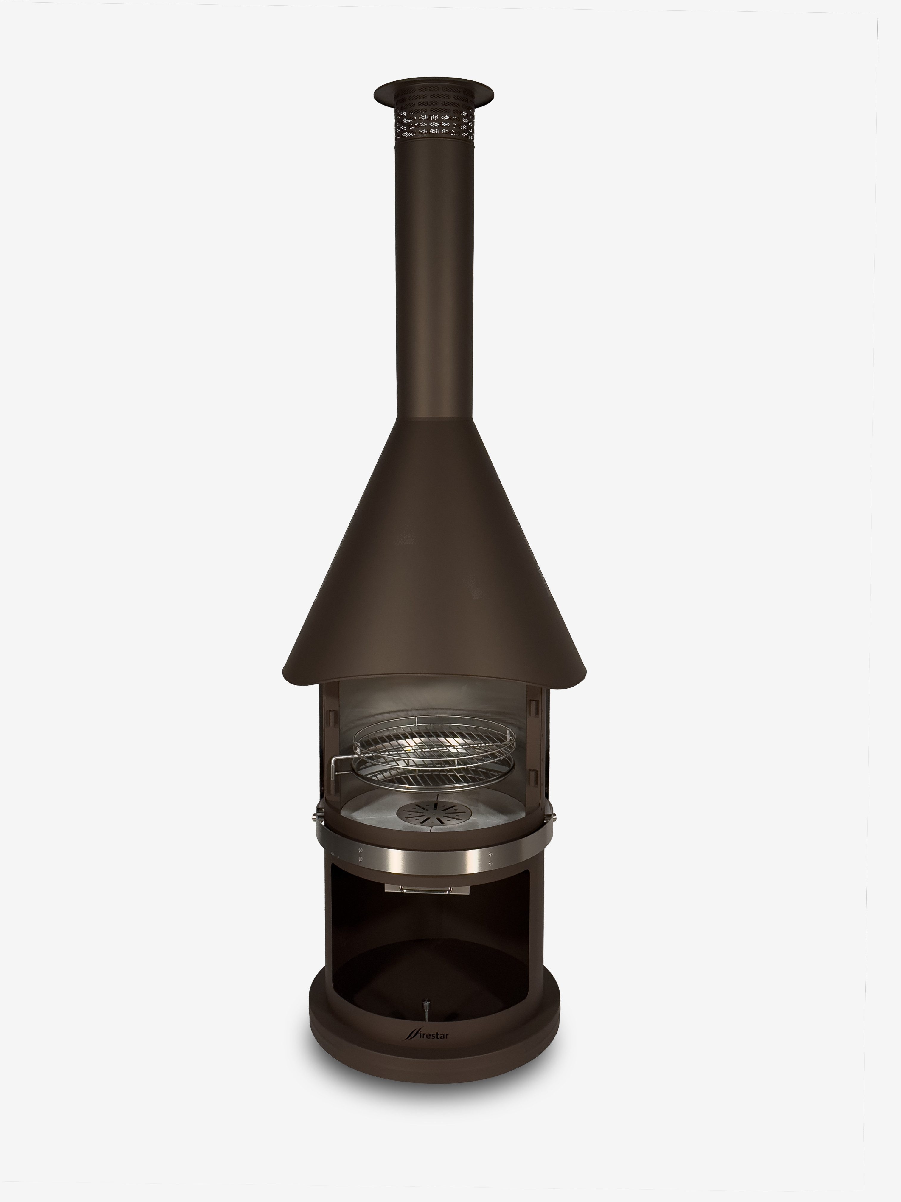 Firestar Gartenkamine Grillkamin DN 700 Swing 3. Generation Edelstahl braun-metallic Grillkamin Kamin