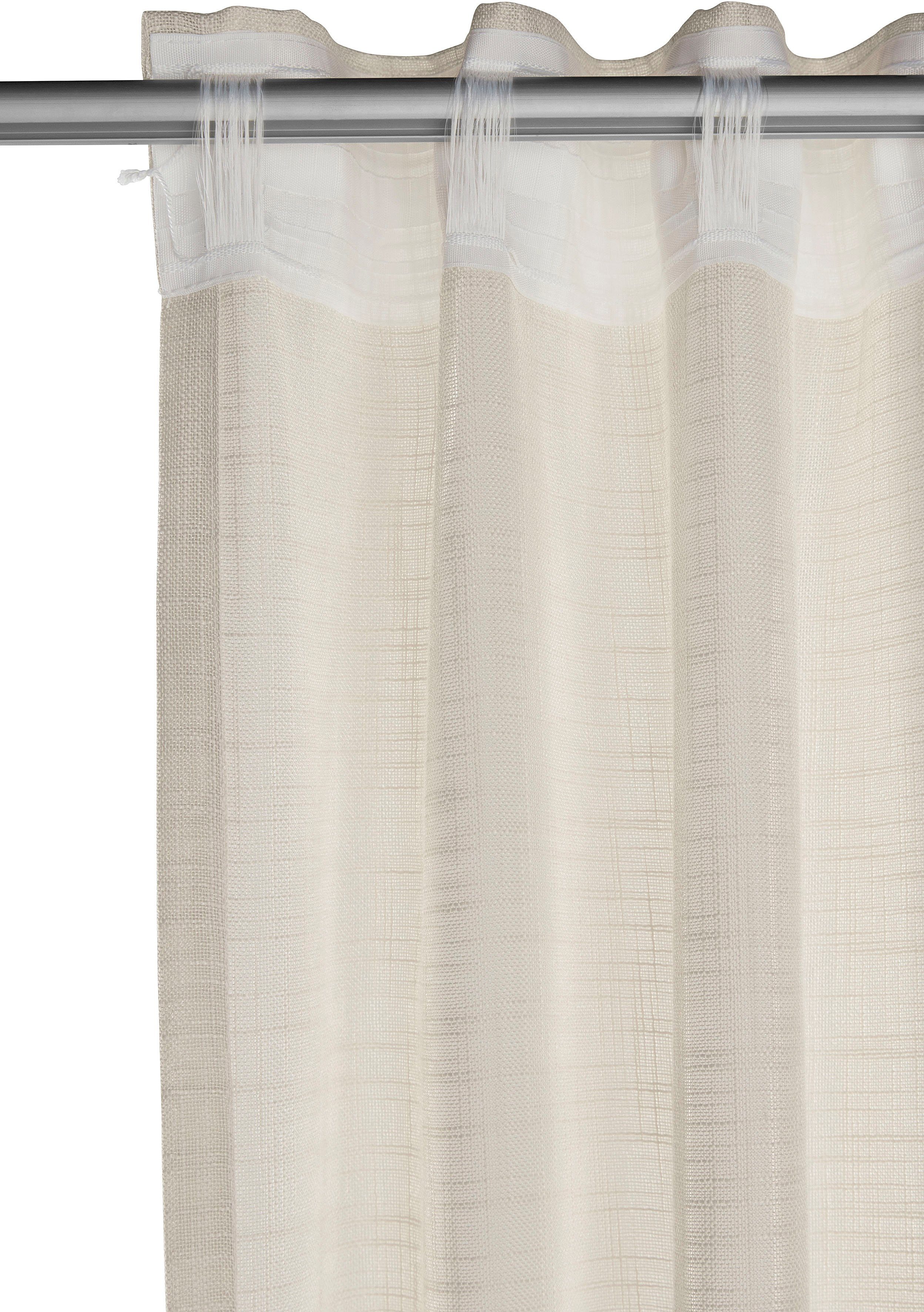 Gardine Marusha, LeGer Home by Lena halbtransparent, 1 Leinenoptik, gewebt, Multifunktionsband Schal, (1 verschiedene Gercke, St), Größen cream