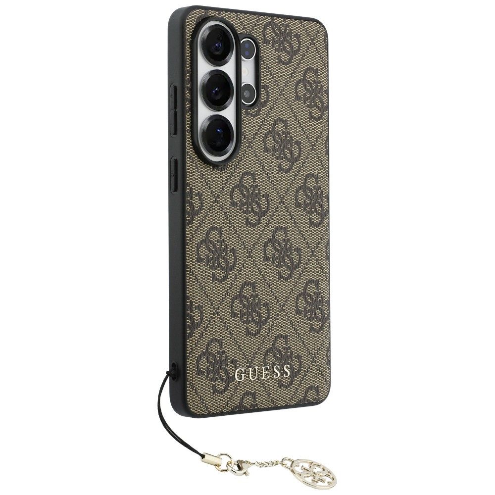 Guess Handyhülle Classic Galaxy S26 Ultra Kunstleder braun MagSafe mit Kette goldfarbig 6,9 Zoll, Kantenschutz
