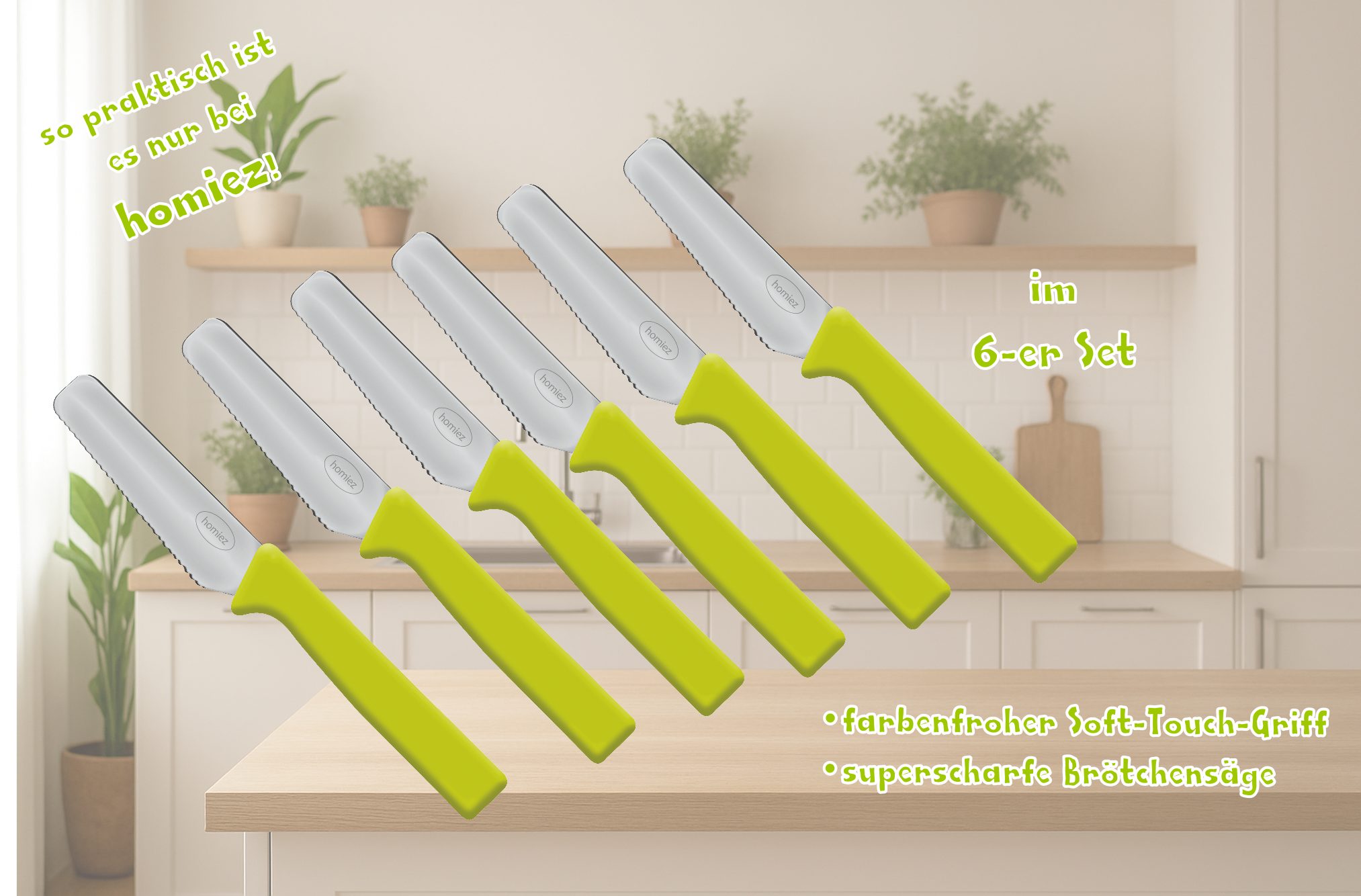 homiez Brötchenmesser KNIFE 6-er Set