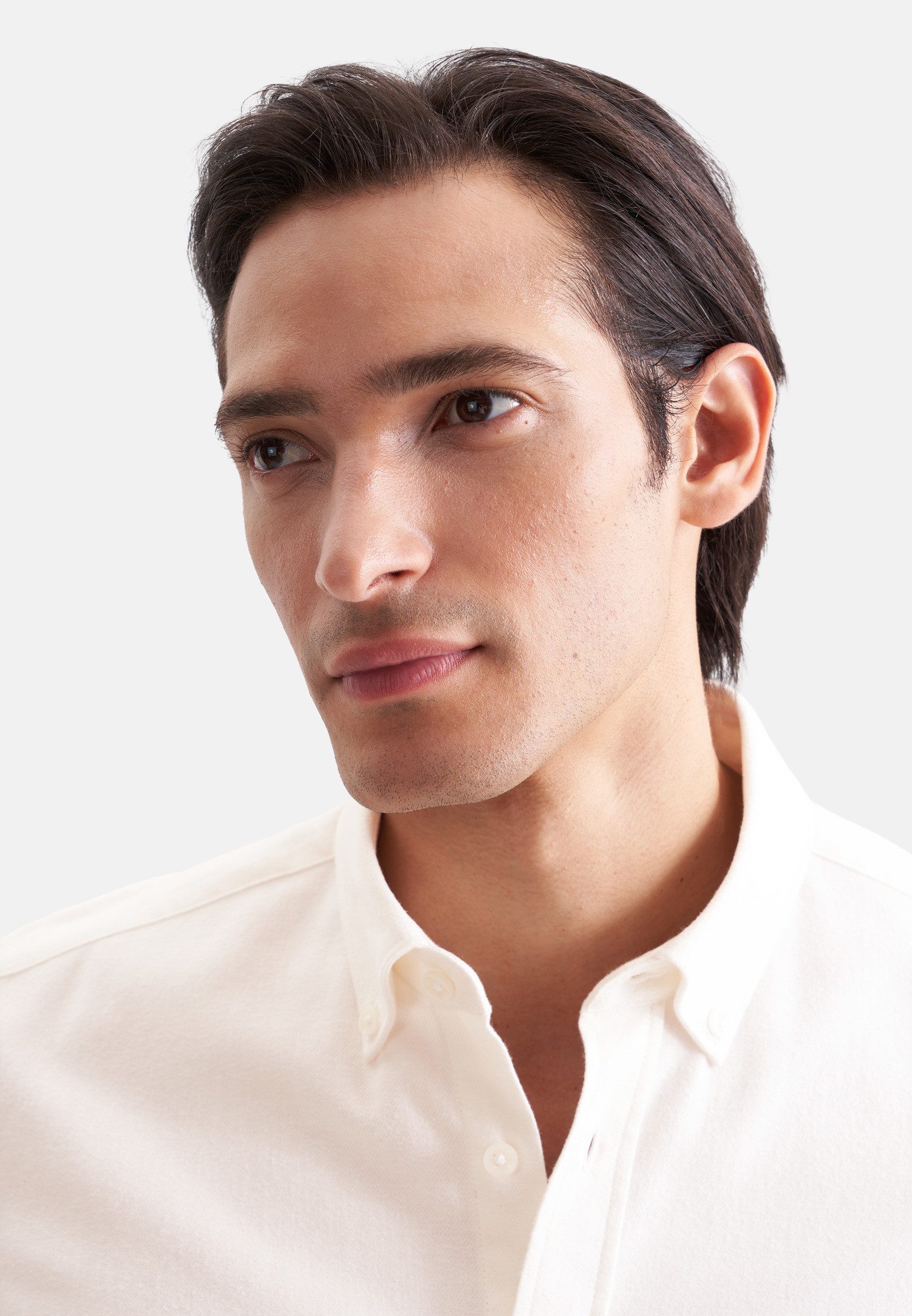 seidensticker Flanellhemd Slim 1/1 Button-Down-Kragen Uni