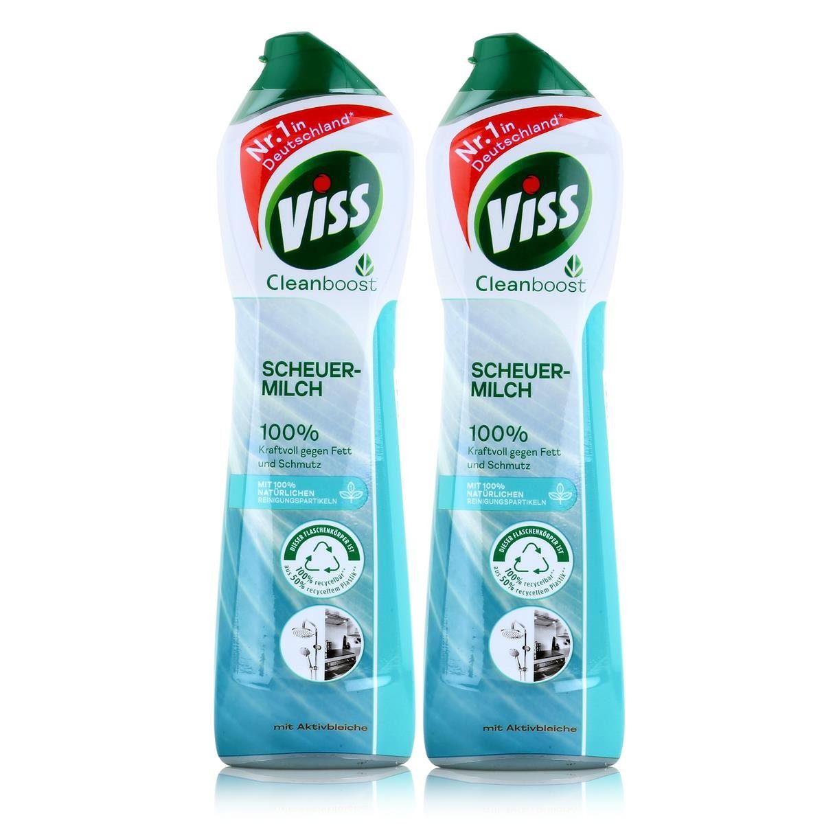 Viss Viss Cleanboost Scheuer-Milch mit Aktivbleiche 500ml (2er Pack) Allzweckreiniger | Allzweckreiniger