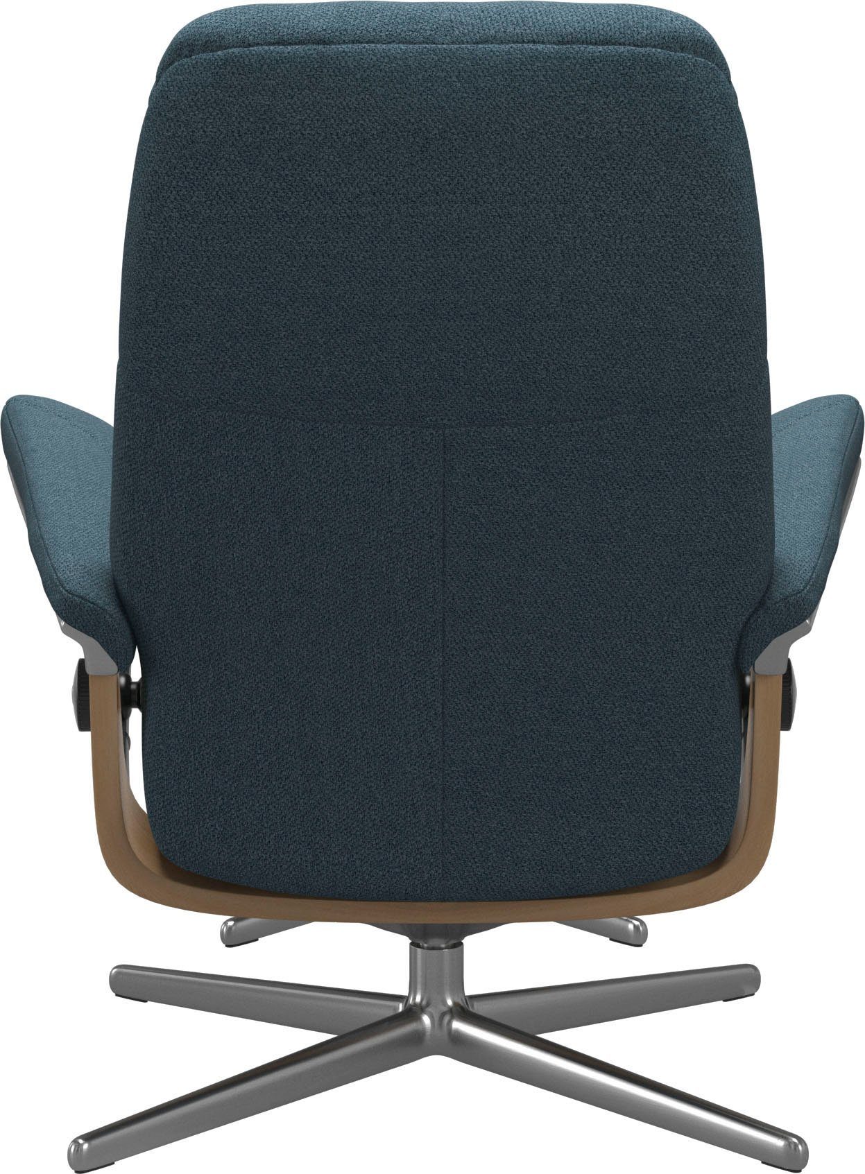 L, & Consul Relaxsessel Base, Stressless® Cross Eiche (Set, mit S, Hocker), mit Holzakzent Relaxsessel mit Hocker, Größe M