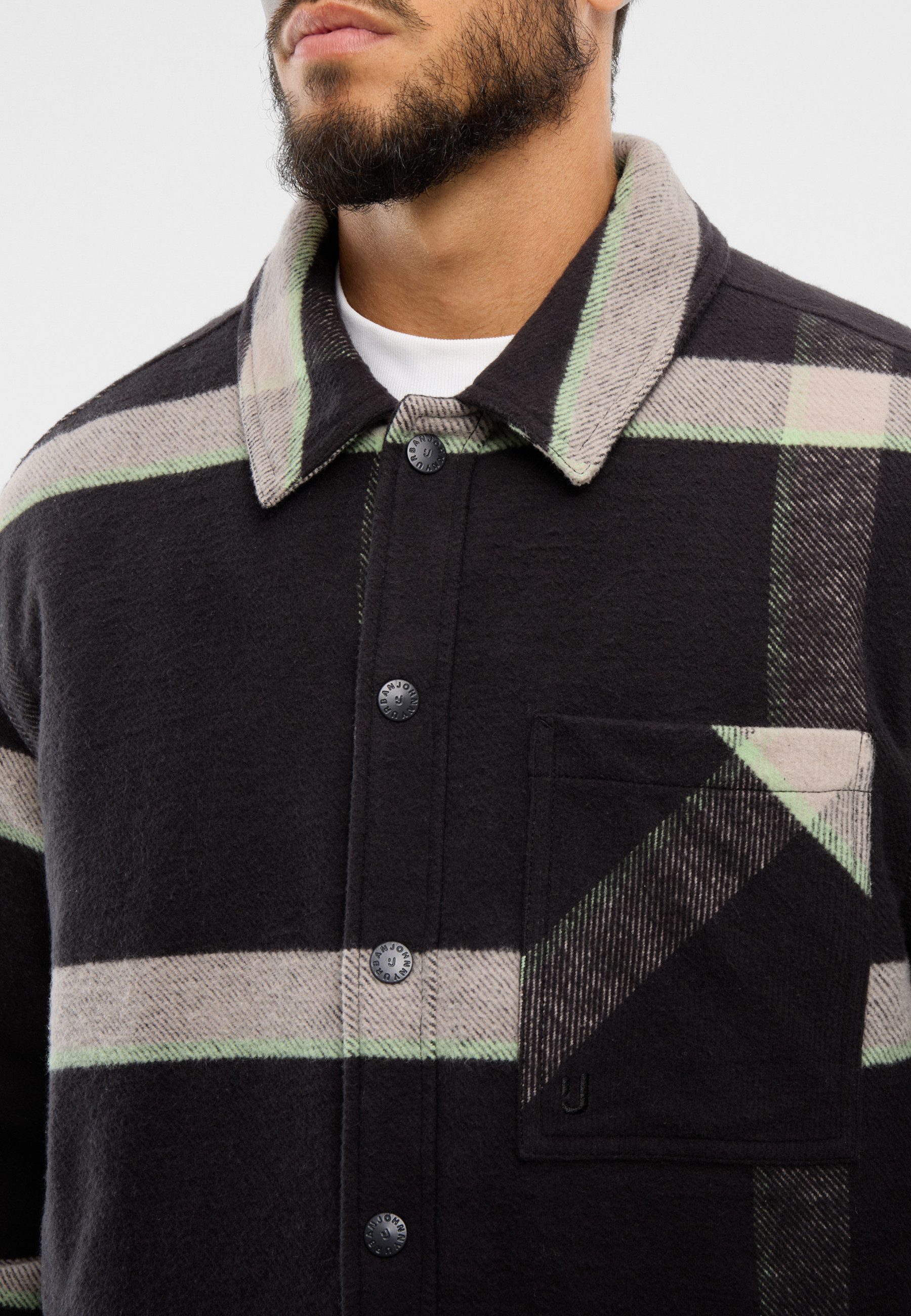 Johnny Urban Hemdjacke Jaro gefüttertes Overshirt mit Hemdkragen (1-St) Lässiges Shaket mit leichtem Futter – Bild 3 von 5