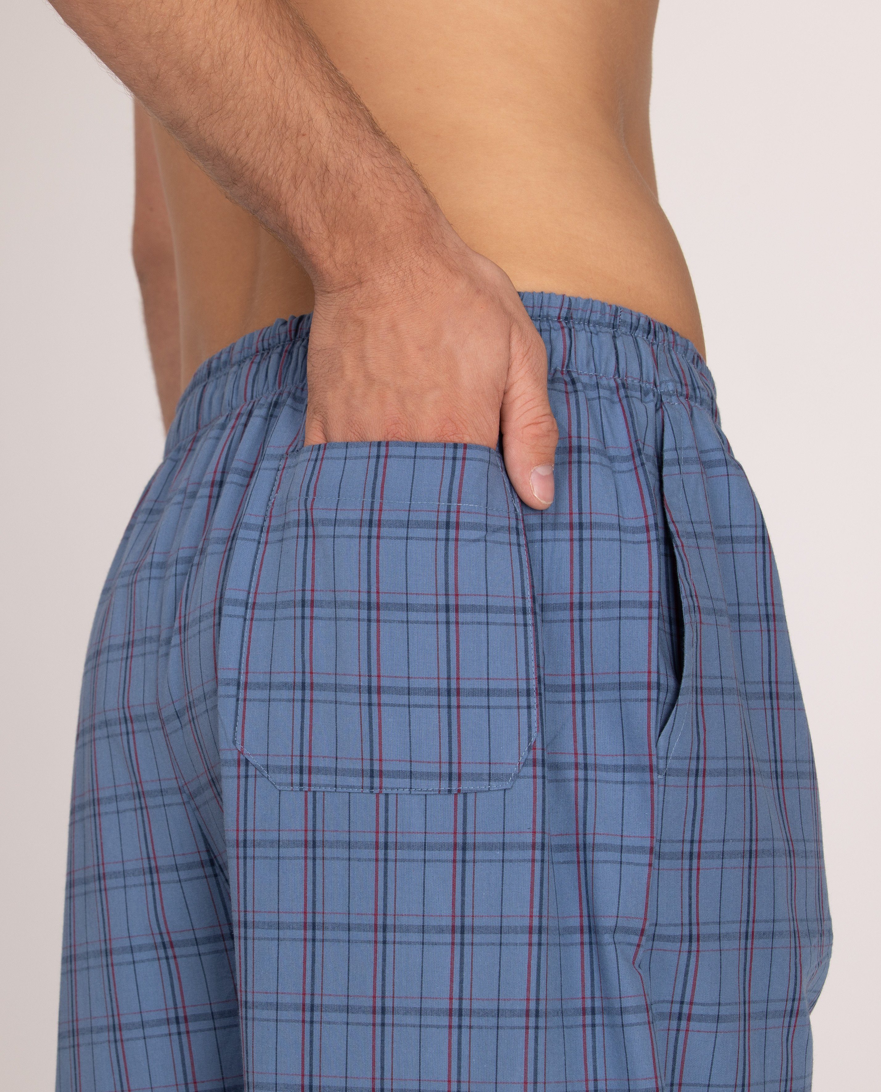 Moonline Schlafhose Herren Webhose Freizeithose Loungewear aus 100% Baumwol günstig online kaufen