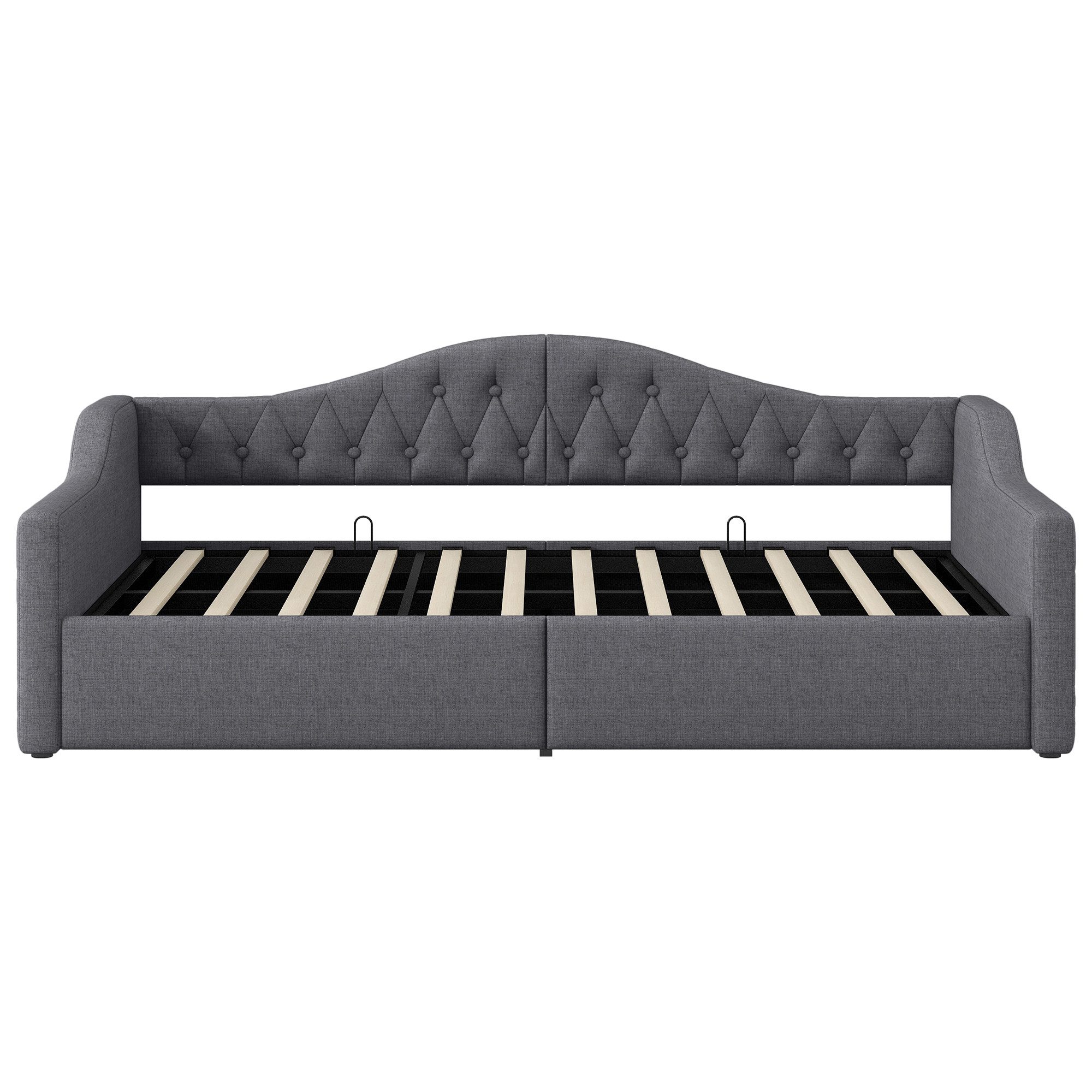 Odikalo Schlafsofa Tagesbett Schlafcouch Daybed Daybett Stauraum 90/140x200 Grau Beige – Bild 5 von 5