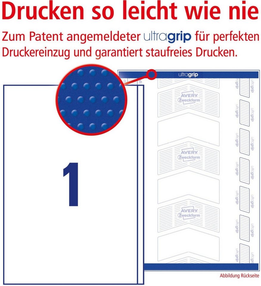 Thumbnail - Avery Zweckform Etiketten Universal-Etiketten ultragrip 200x297 mm VE=100 Etiketten / 100 Bogen