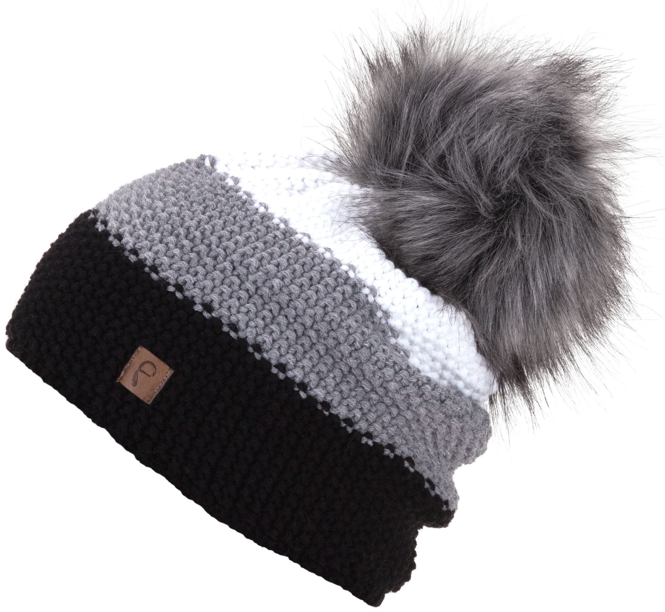 Faera Bommelmütze Wintermütze Damen Herren Mütze Beanie Haube gefüttert Bommelmütze