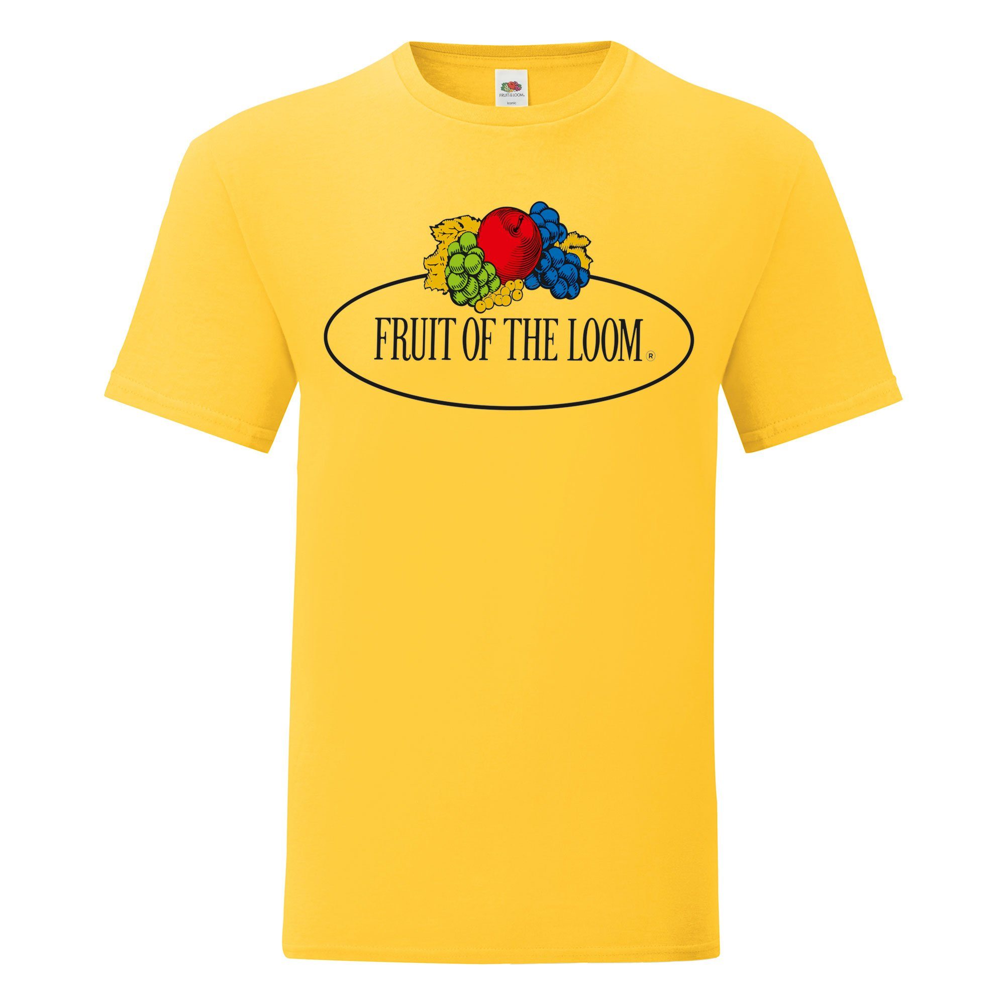 Rundhalsshirt 150 - Fruit sonnenblumengelb Iconic Vintage-Logo of the Loom groß T-Shirt