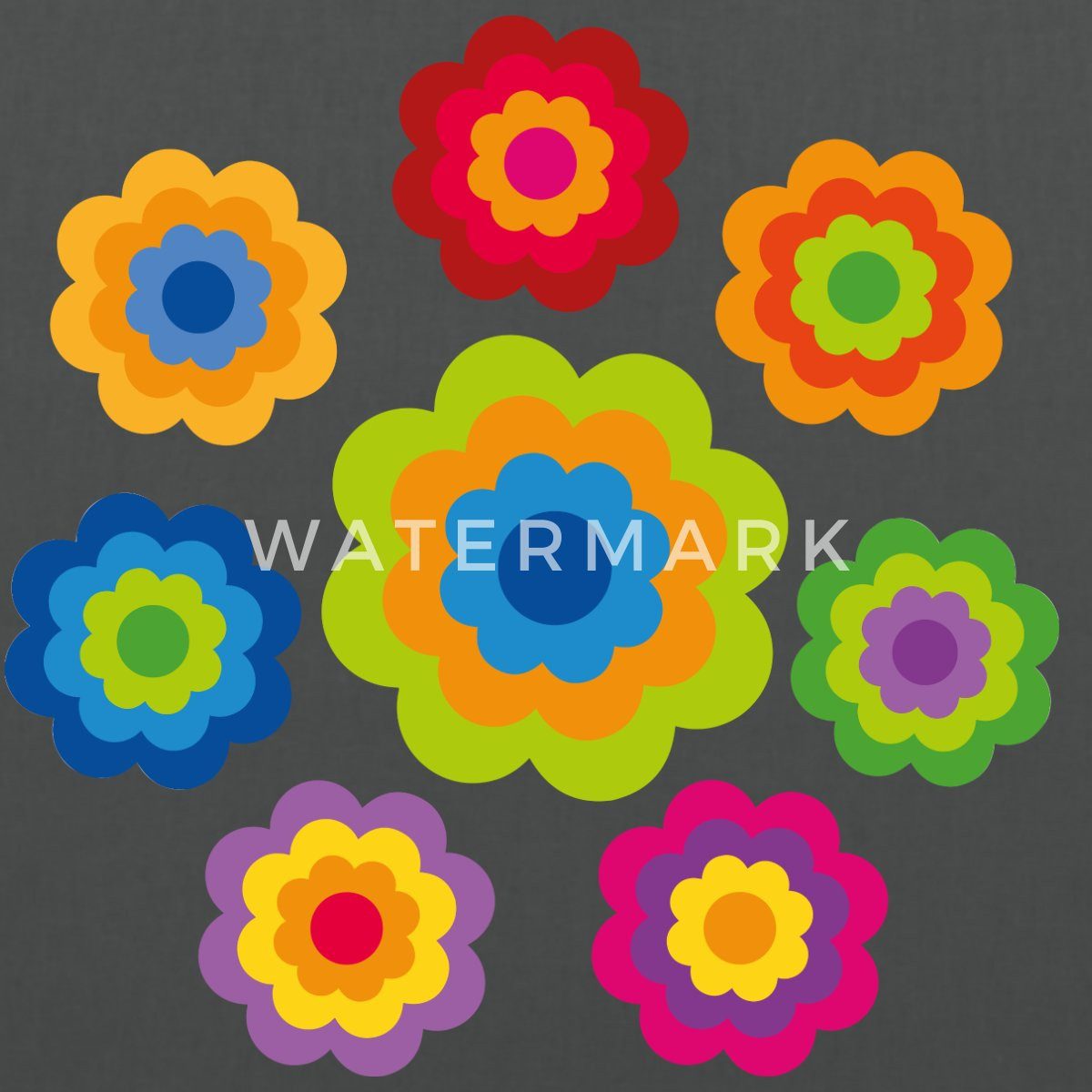 Spreadshirt Henkeltasche 70er Jahre Hippie Flower günstig online kaufen