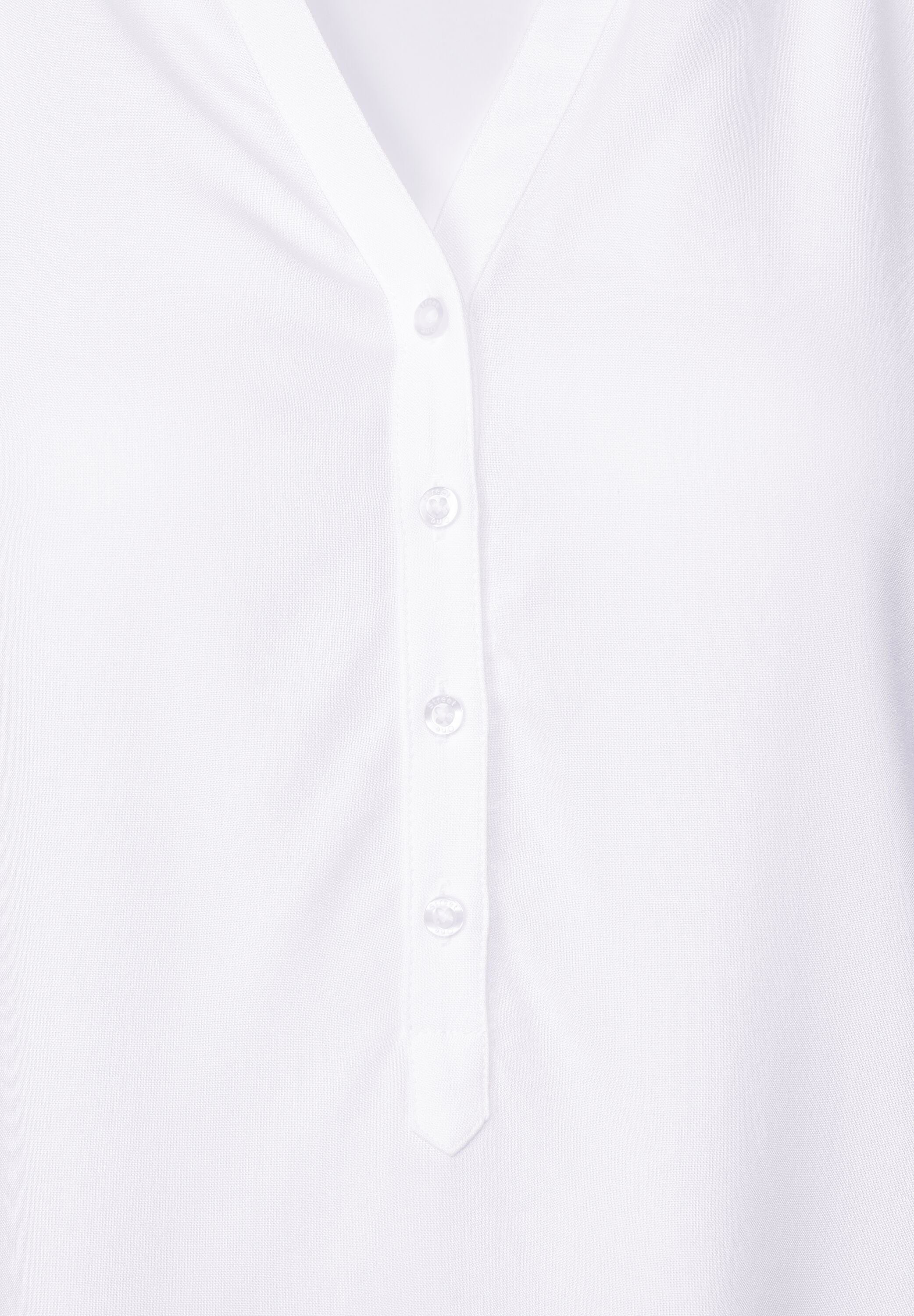 Unifarbe (1-tlg) Klassische in Street White STREET Nicht Vorhanden One Bluse in ONE Bluse