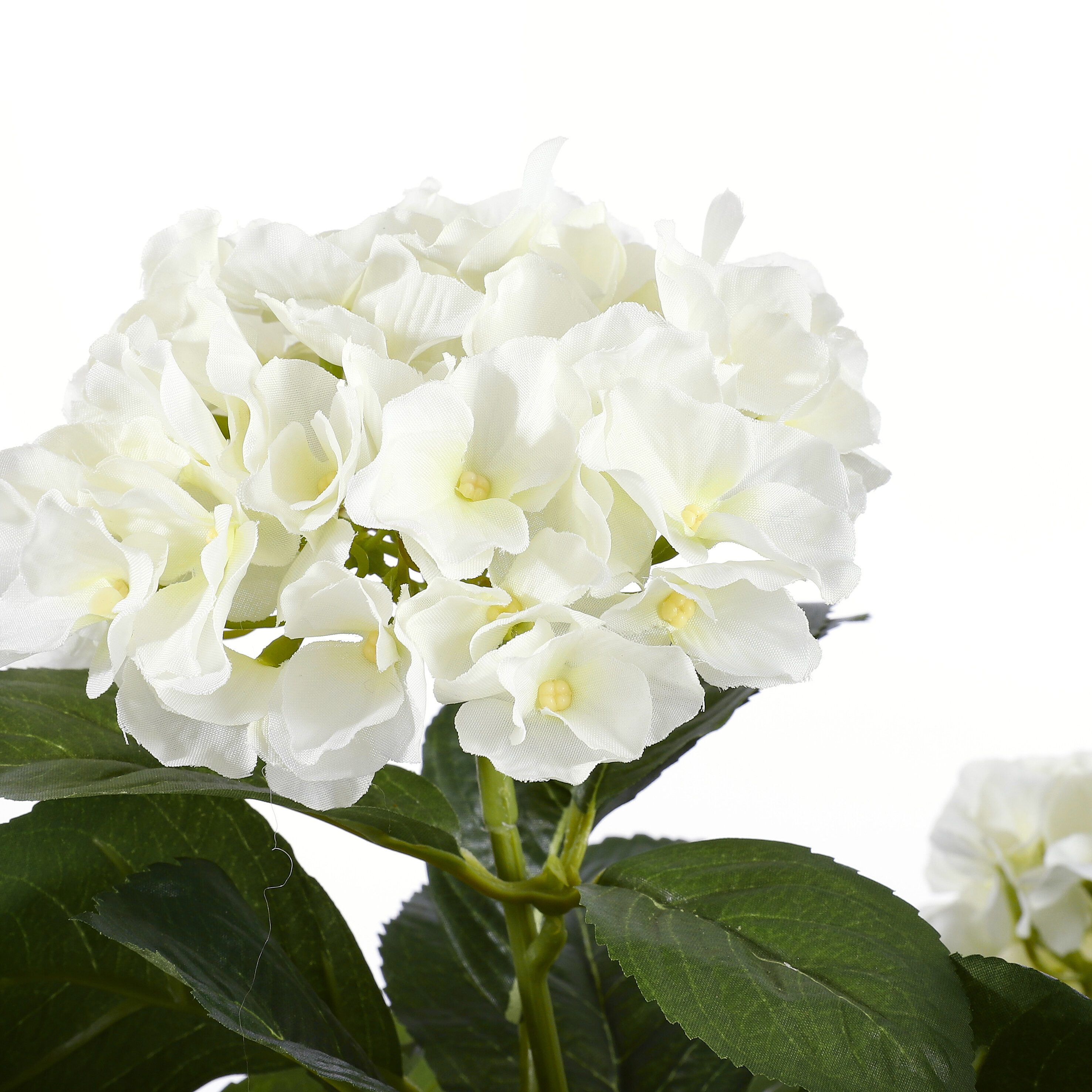 Kunstpflanze Mica Decorations Hortensie weiss in Topf Stan grau d13,5cm - h45xd45cm, Mica Decorations, Höhe 45 cm