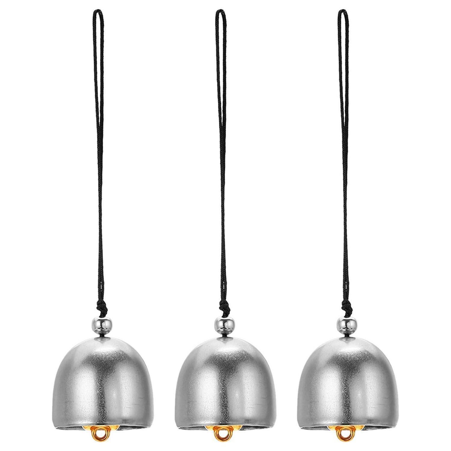 LuxusKollektion Windspiel Windspiel Metall Retro Rund 13cm Silber Schwarz (3 St)