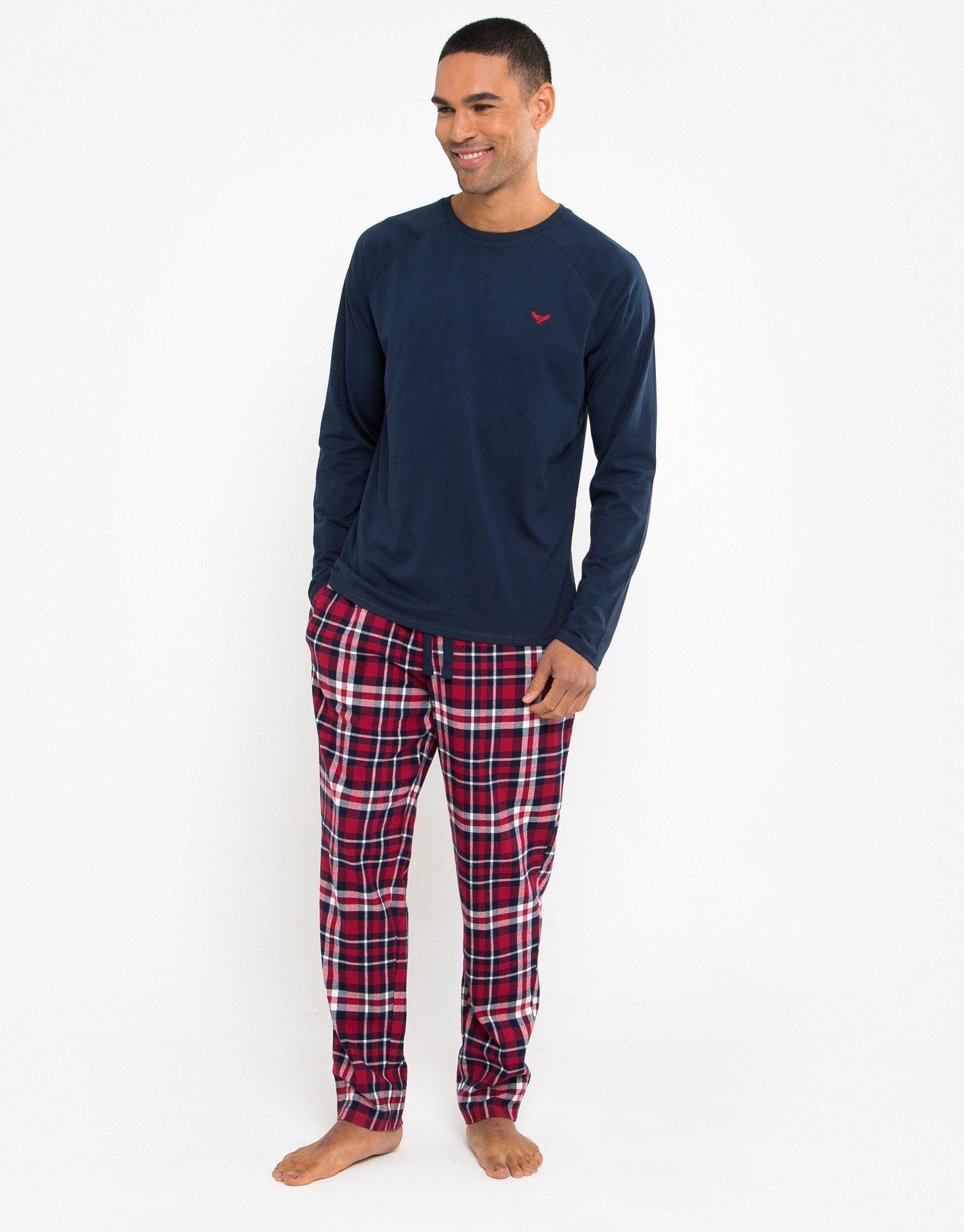 Threadbare Schlafanzug Flint PJ Set (2 tlg) im tollen Karo-Design