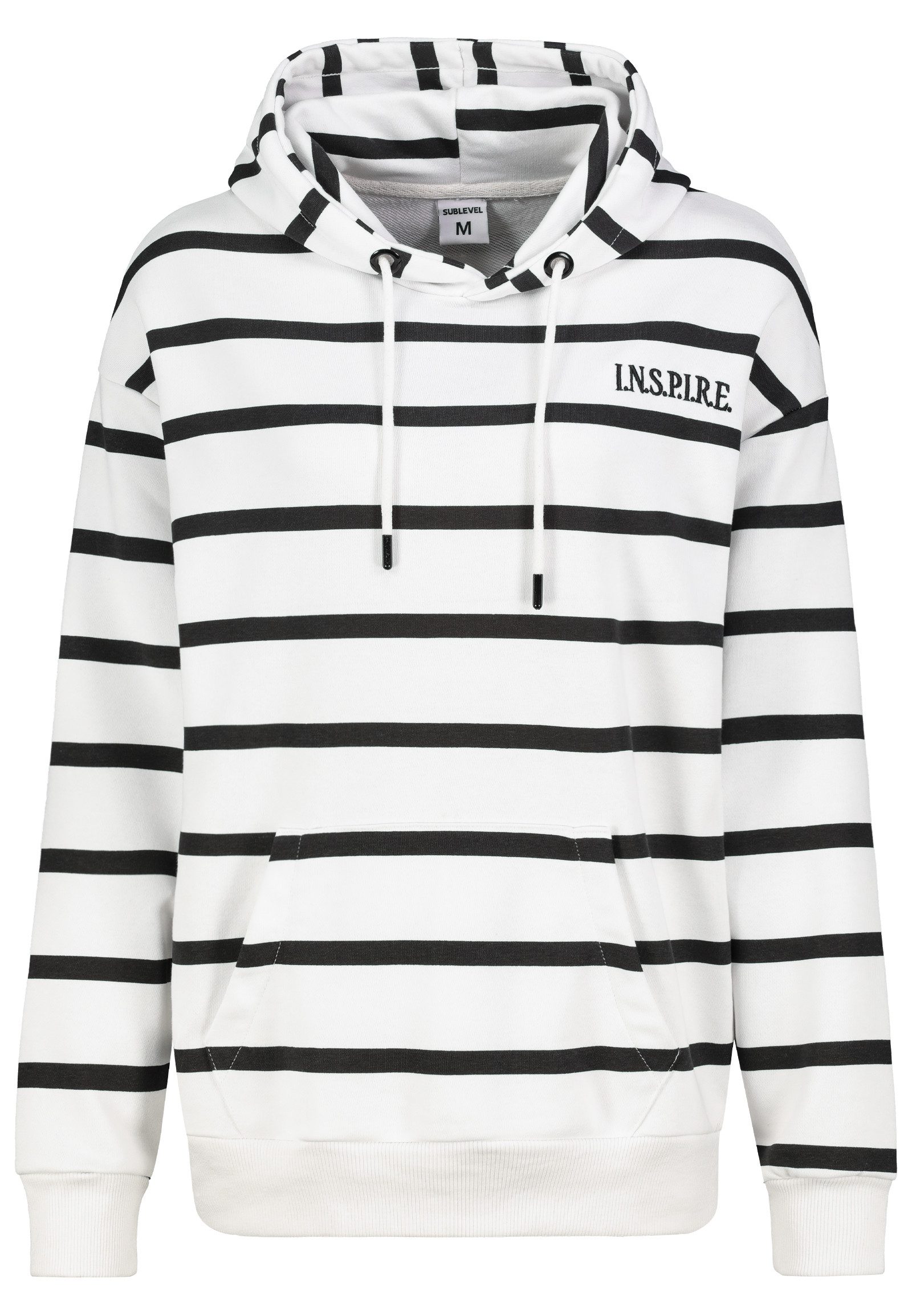 SUBLEVEL Hoodie Liebevoll bestickter Streifenlook mit Kapuze Logo Sweat Hoo günstig online kaufen