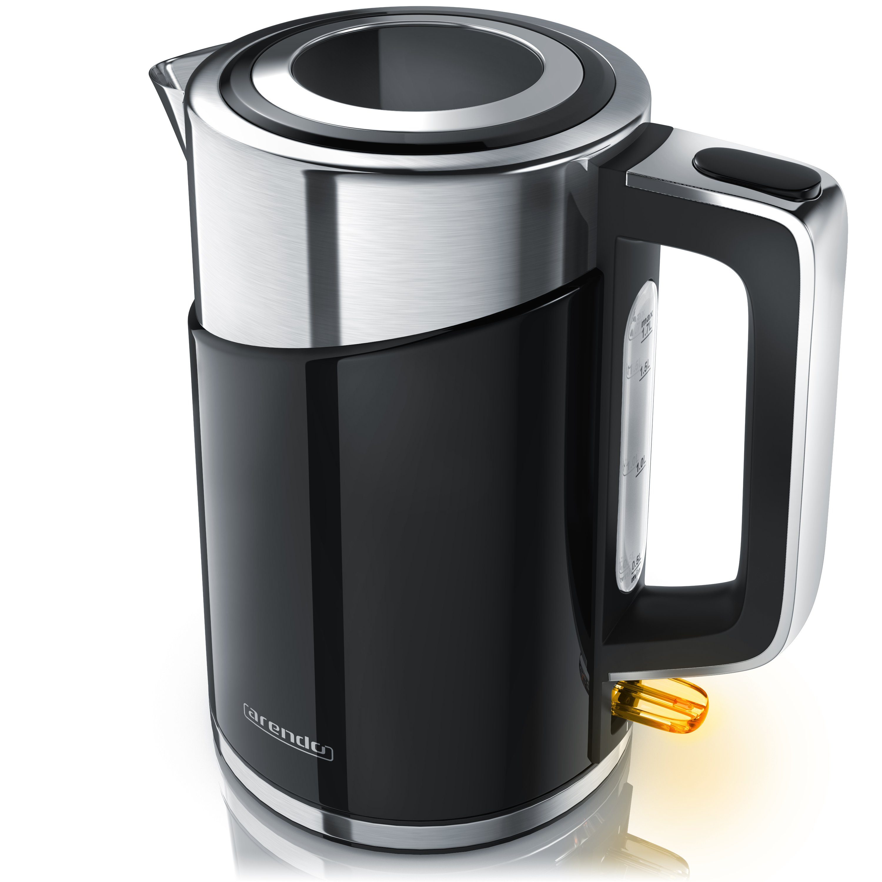 Arendo Wasserkocher, 1,7 l, 3000 W, Schnellkoch, Edelstahl, mit Cool Touch, Strix Controller