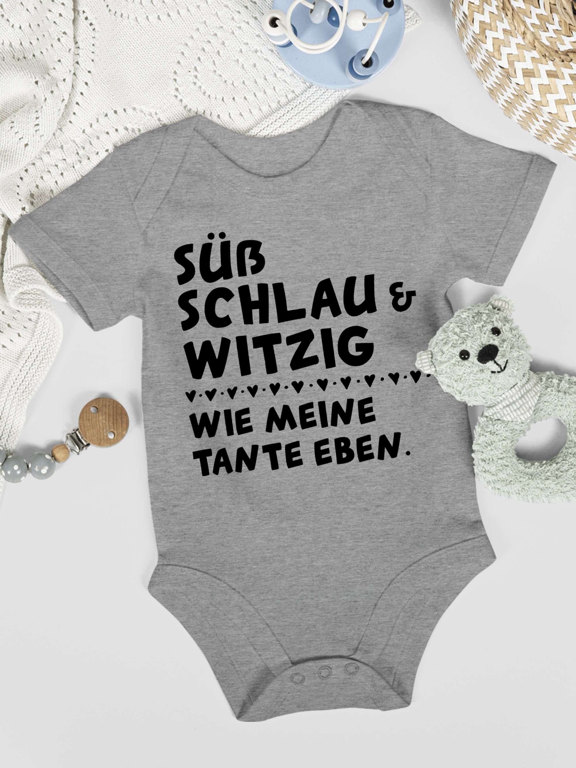 Shirtracer Shirtbody Süß schlau und witzig : wie meine Tante eben Sprüche Baby
