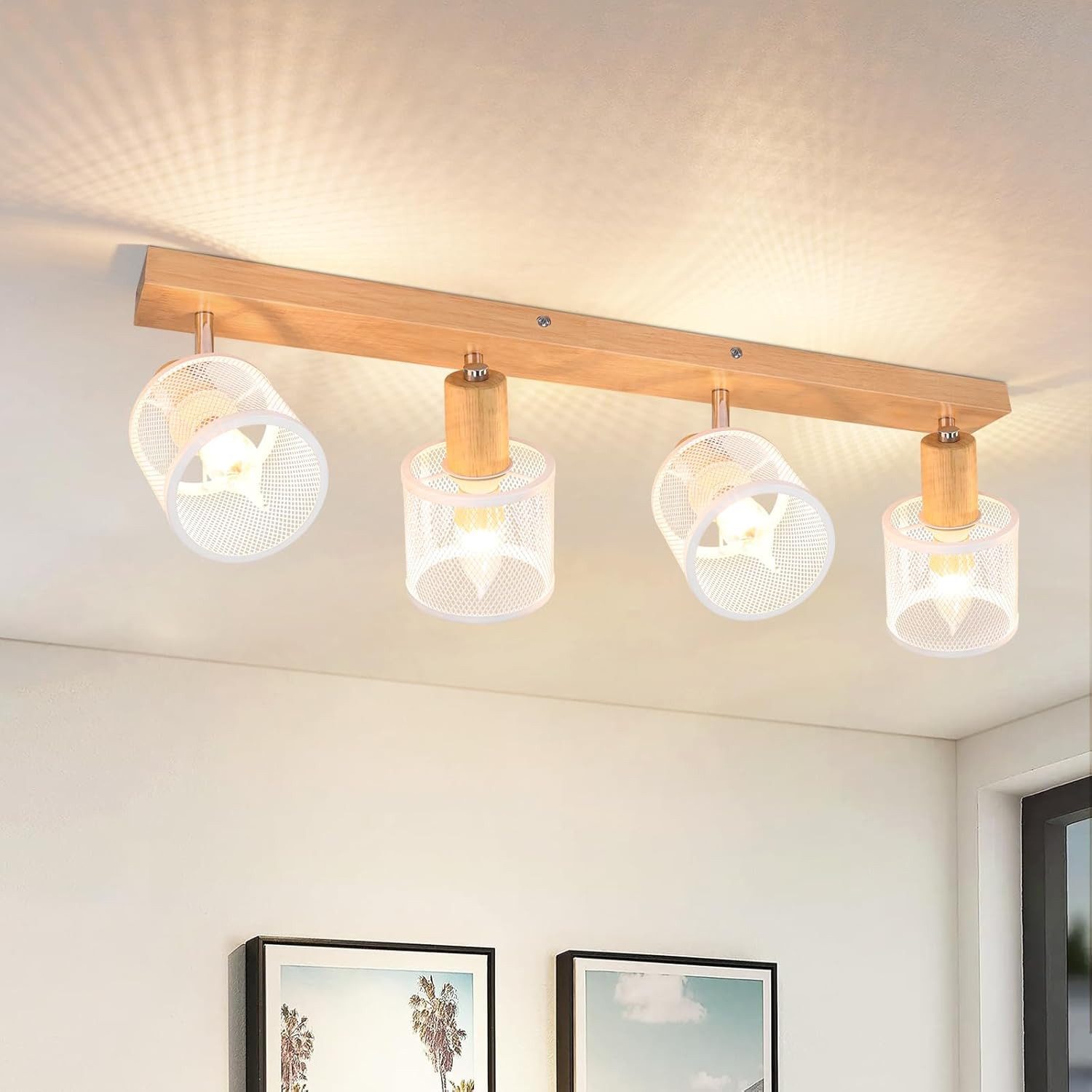 ZMH Deckenstrahler 4 Flammig E14 Schwarz/Weiß Modern Wohnzimmerlampe Max.25 günstig online kaufen