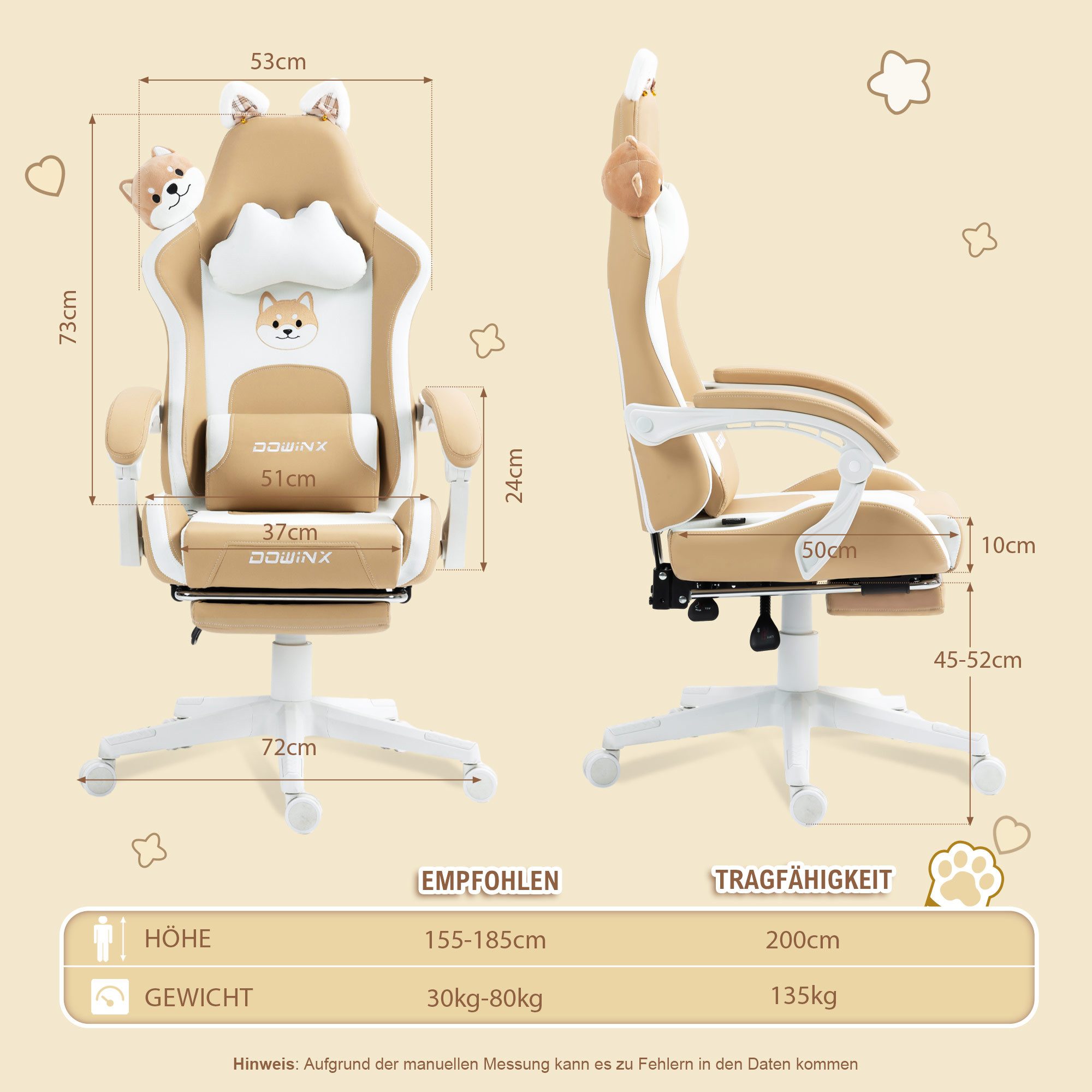 Dowinx Gaming-Stuhl Ergonomischer Computerstuhl mit Hoher günstig online kaufen