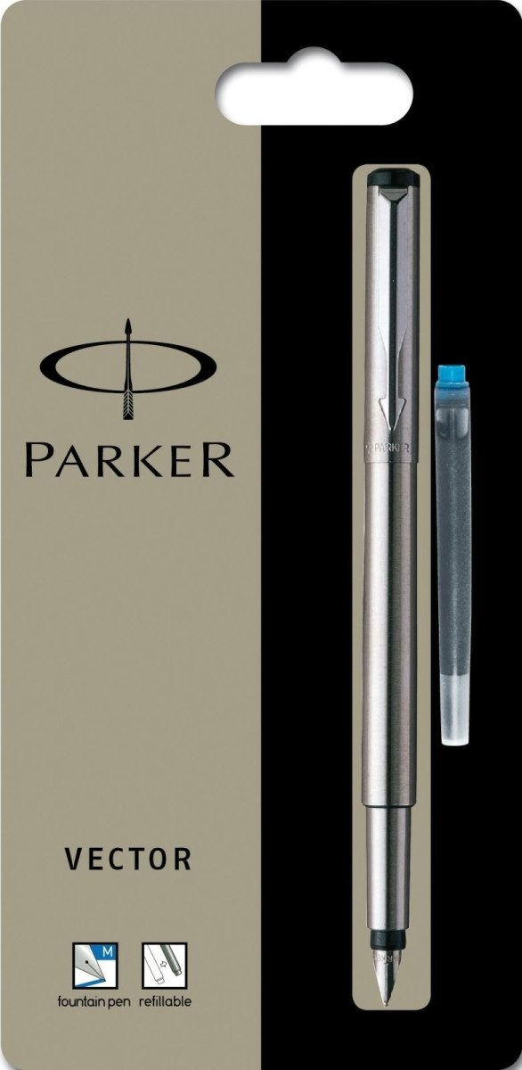 Parker Füllhalter Füllhalter Vector Edelstahl C.C. M Blister