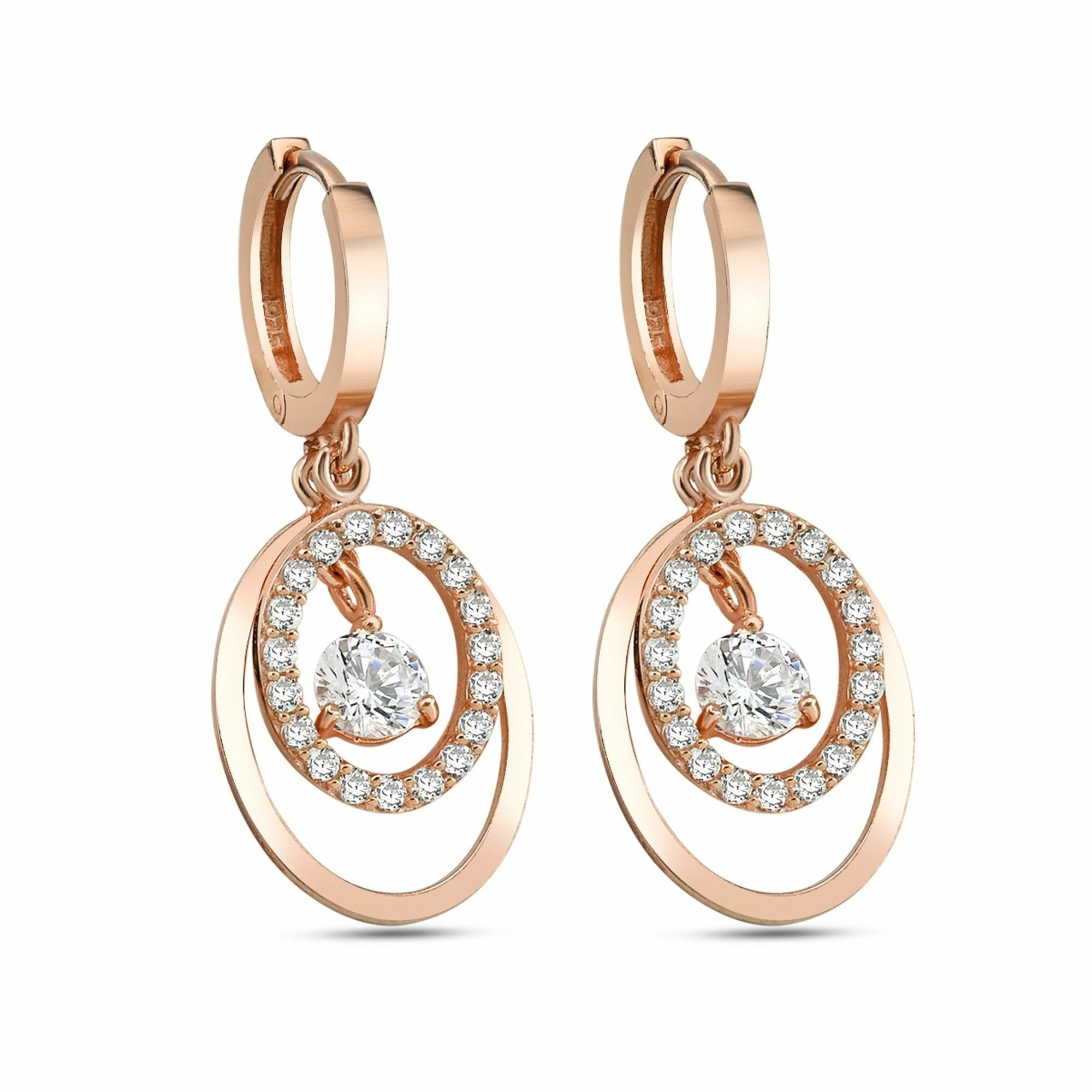 dKeniz Paar Ohrhänger 925/- Sterling rosévergoldet Royal Silber Ohrring
