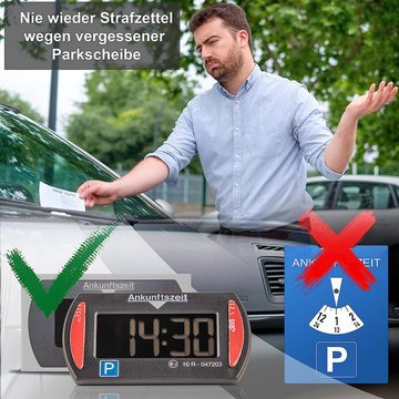 NeedIt elektronische Parkscheibe Park Mini, vollautomatische Parkuhr (für alle Autos und Fahrzeuge, Montagematerial inklusive), mit Zulassung, schnelle und einfache Montage